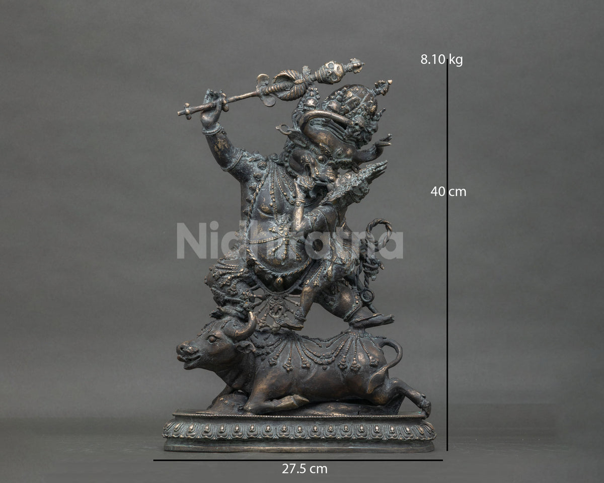 Yama Dharmaraja Yab-Yum Statue | Handcrafted Solid Bronze Figurine
