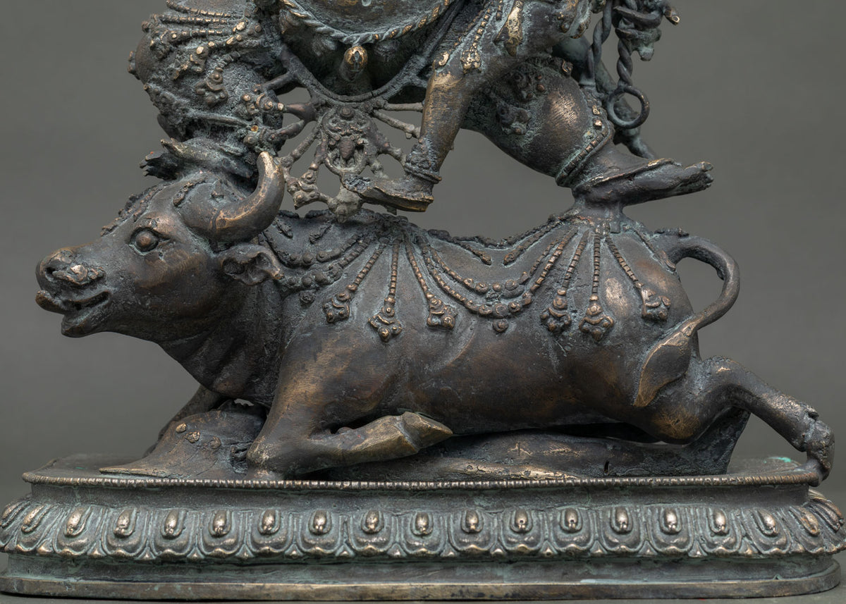 Yama Dharmaraja Yab-Yum Statue | Handcrafted Solid Bronze Figurine