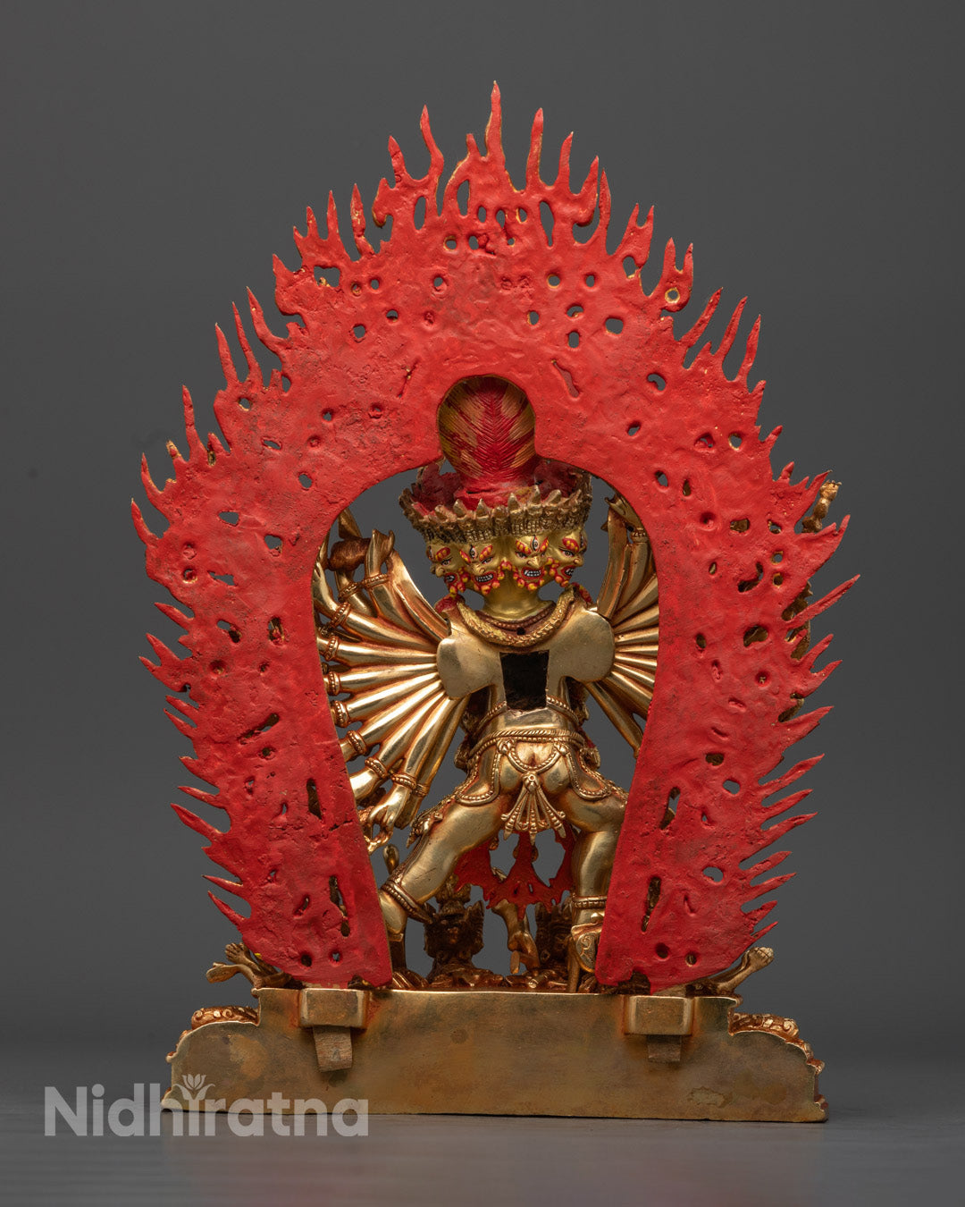 Nepalese Yamantaka Statue | Hand-Carved Copper Sculpture