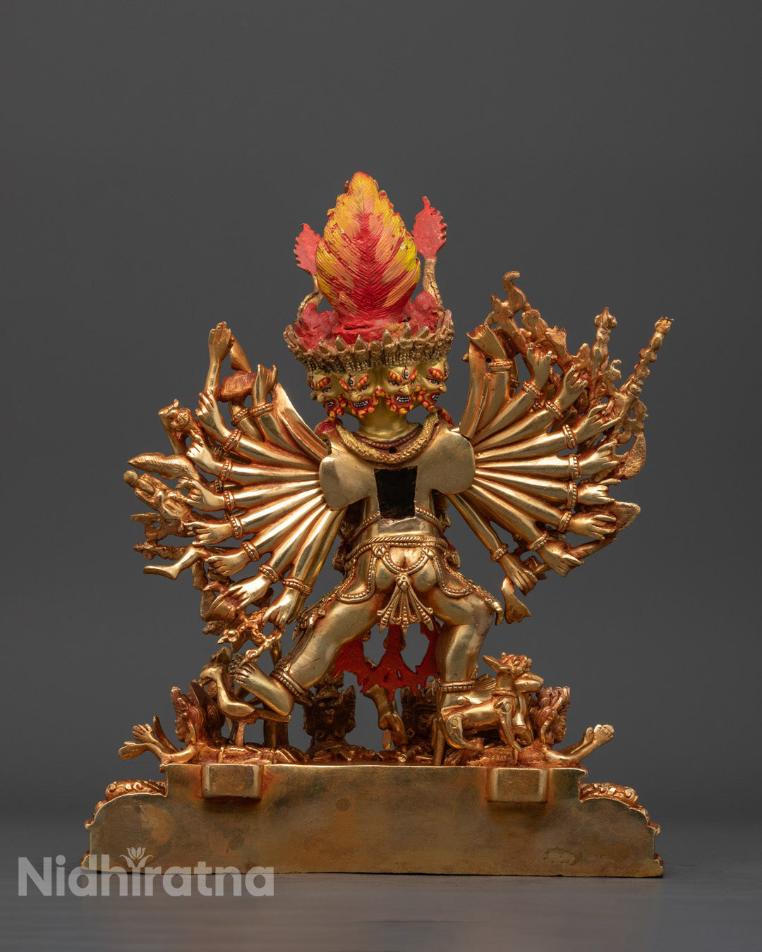 Nepalese Yamantaka Statue | Hand-Carved Copper Sculpture