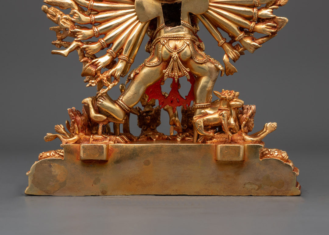 Nepalese Yamantaka Statue | Hand-Carved Copper Sculpture