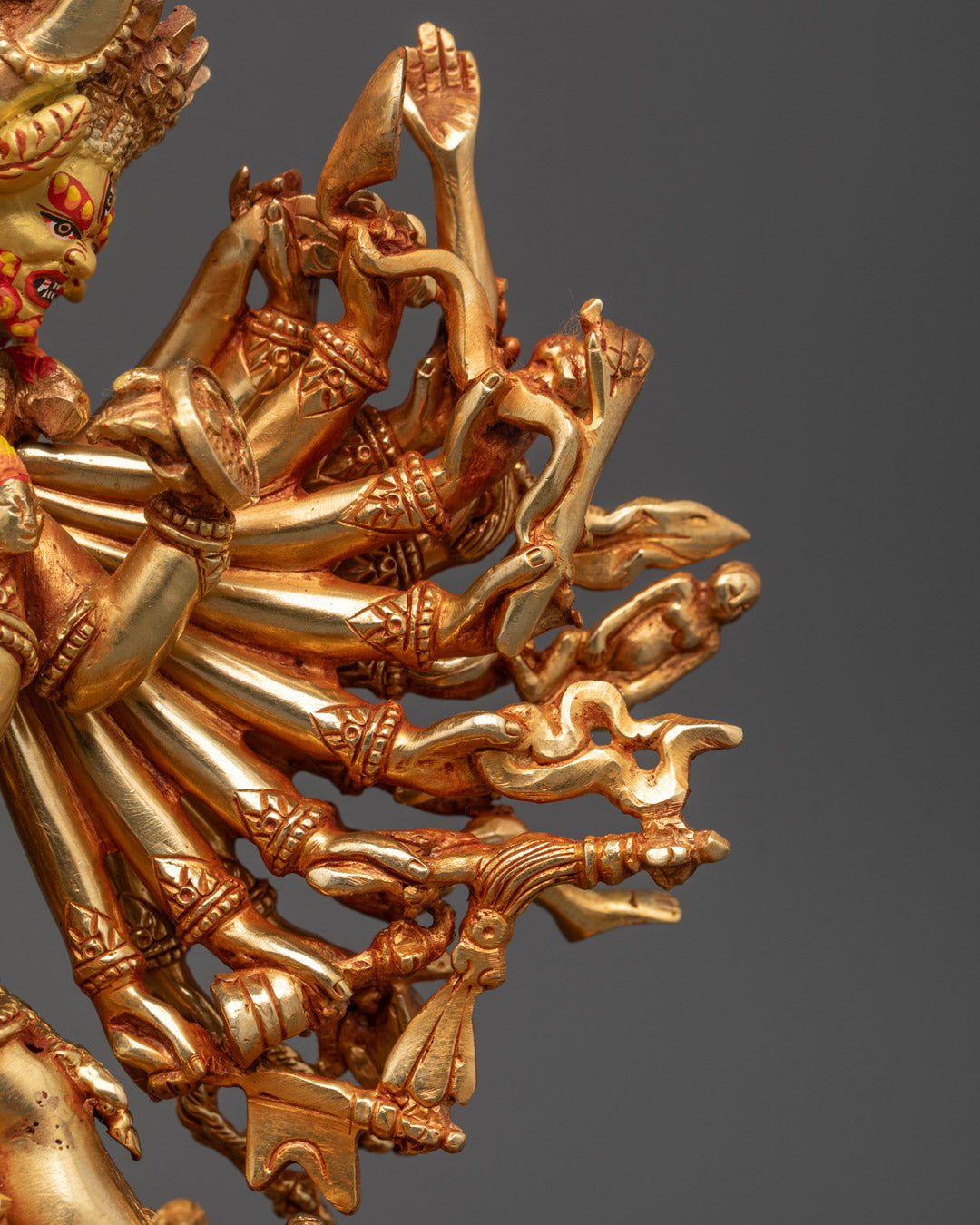 Nepalese Yamantaka Statue | Hand-Carved Copper Sculpture