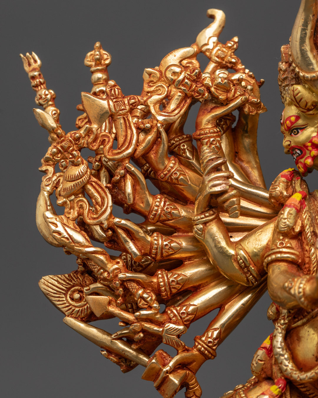 Nepalese Yamantaka Statue | Hand-Carved Copper Sculpture