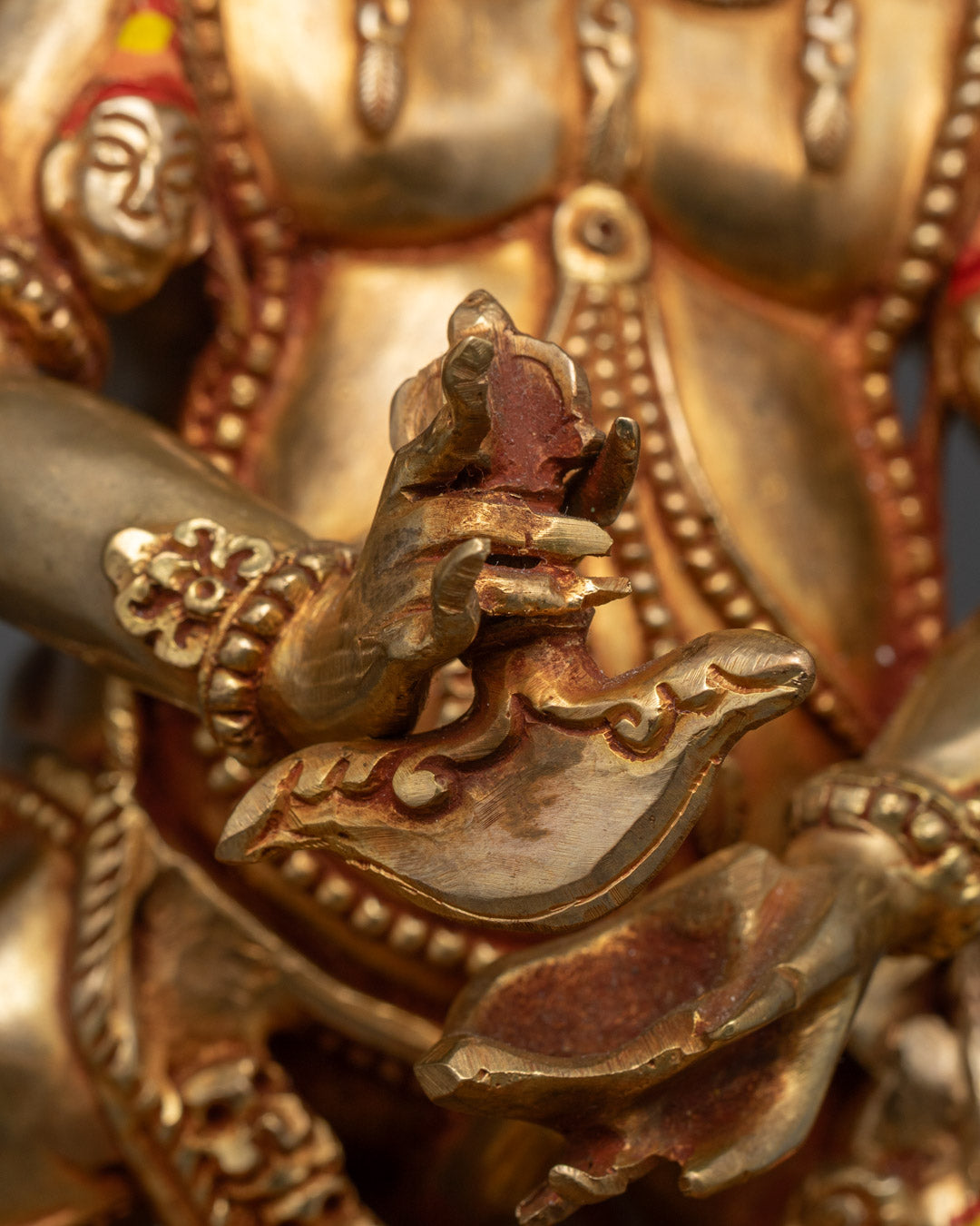 Hand-Carved Yamantaka Statue | 24k Gold Gilded Copper
