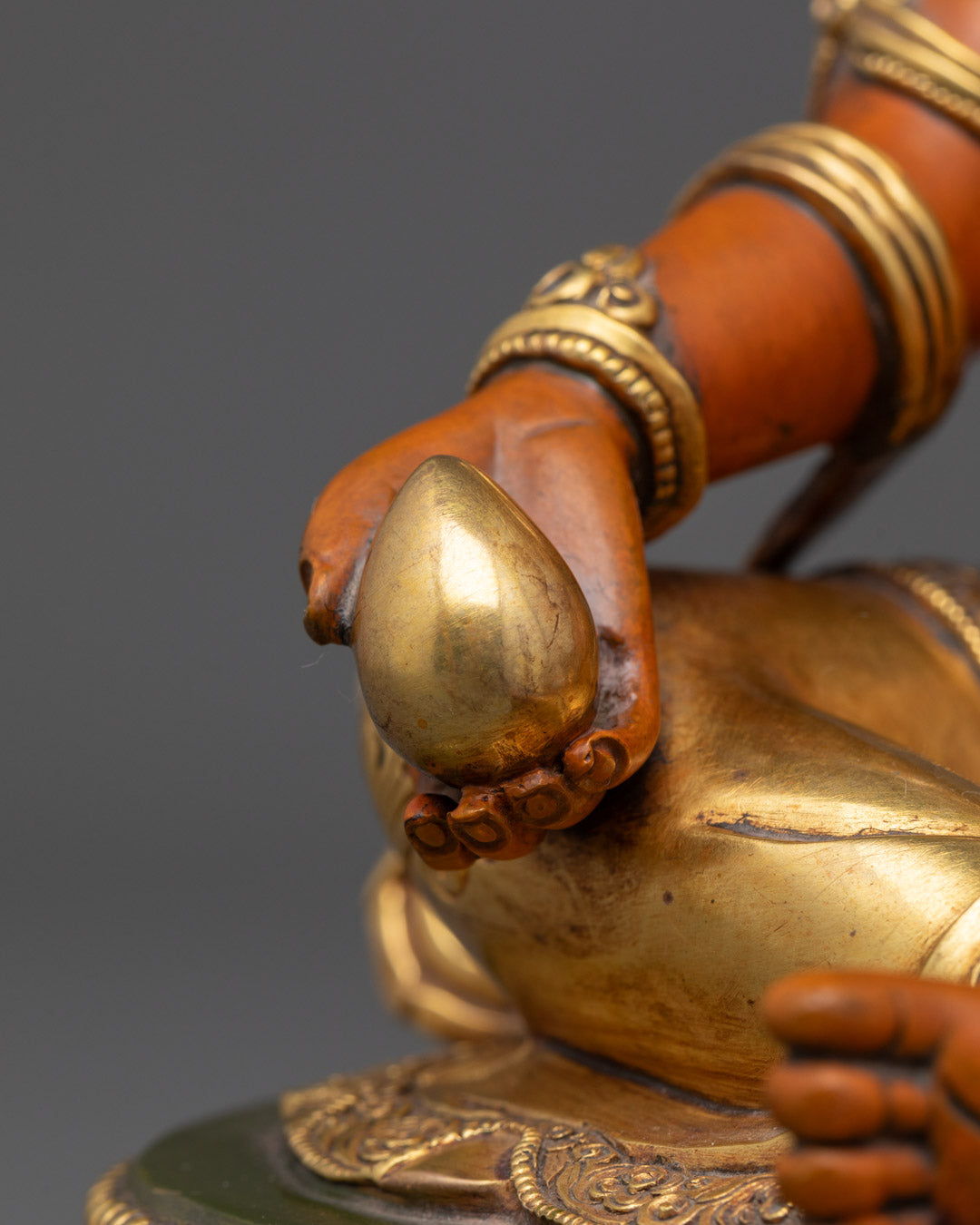 Colored Dzambhala Sculpture | Traditionally Hand-carved