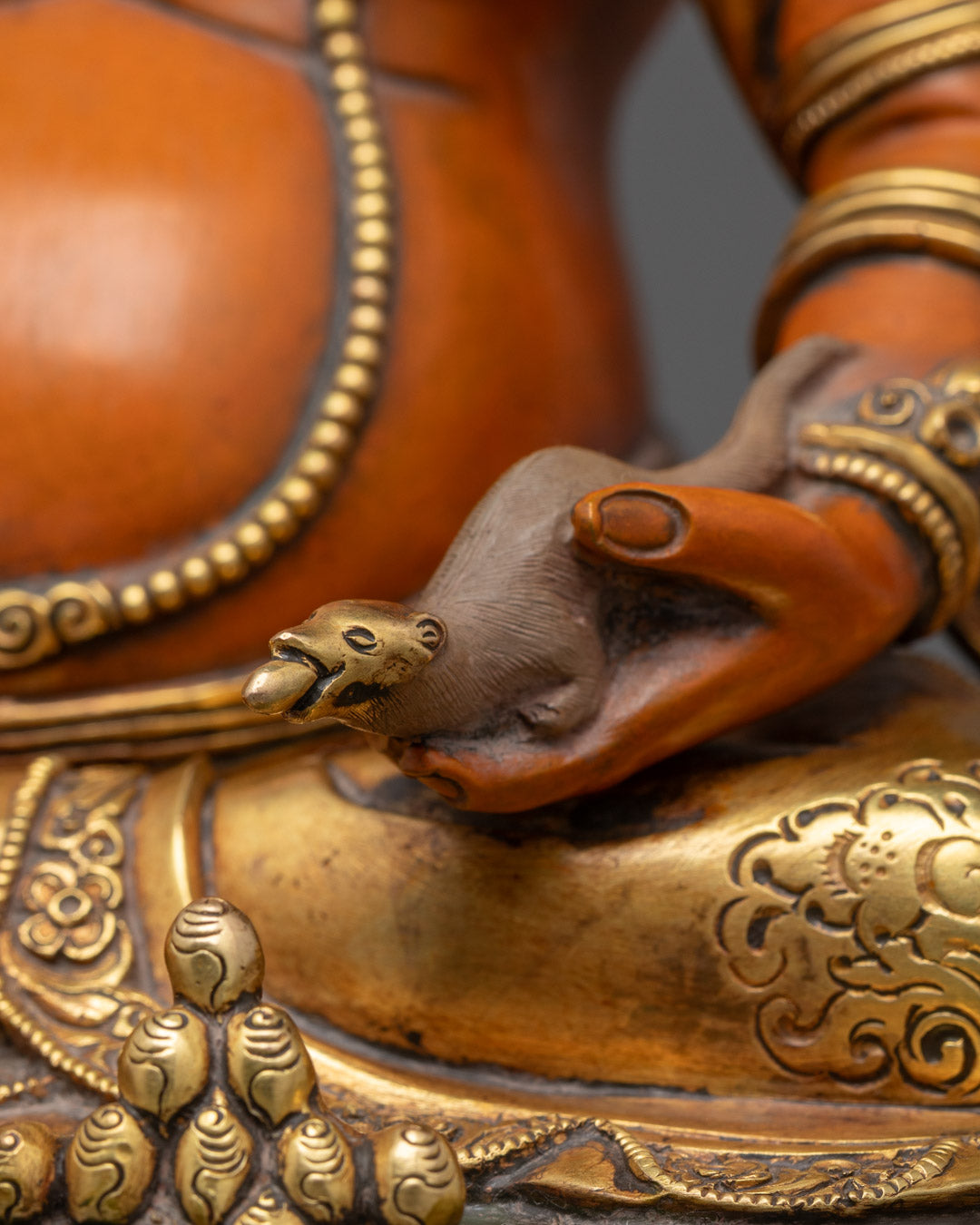 Colored Dzambhala Sculpture | Traditionally Hand-carved