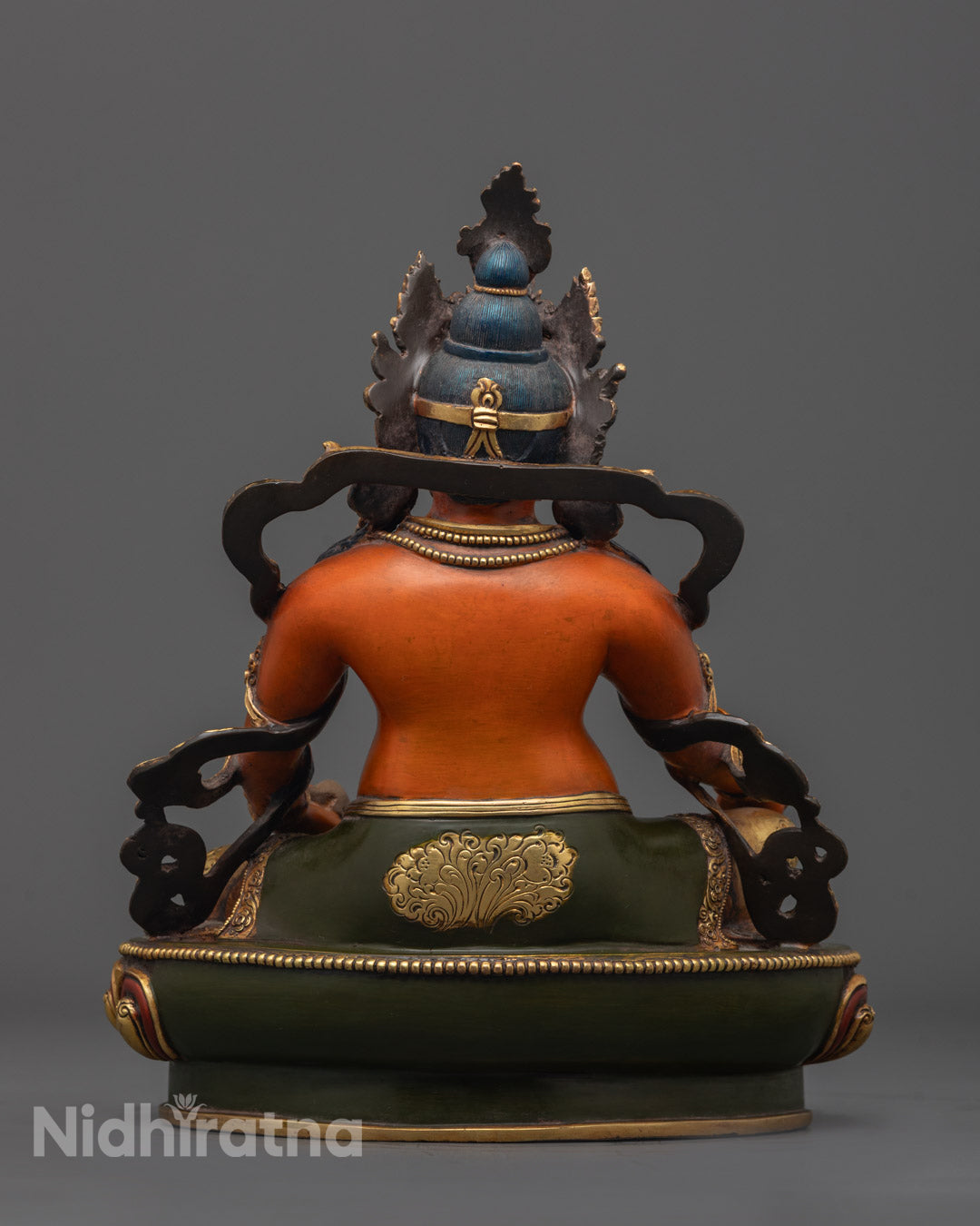 Colored Dzambhala Sculpture | Traditionally Hand-carved