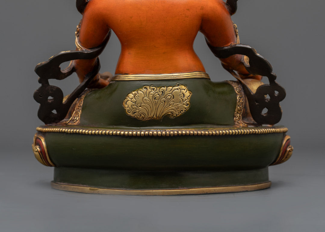 Colored Dzambhala Sculpture | Traditionally Hand-carved