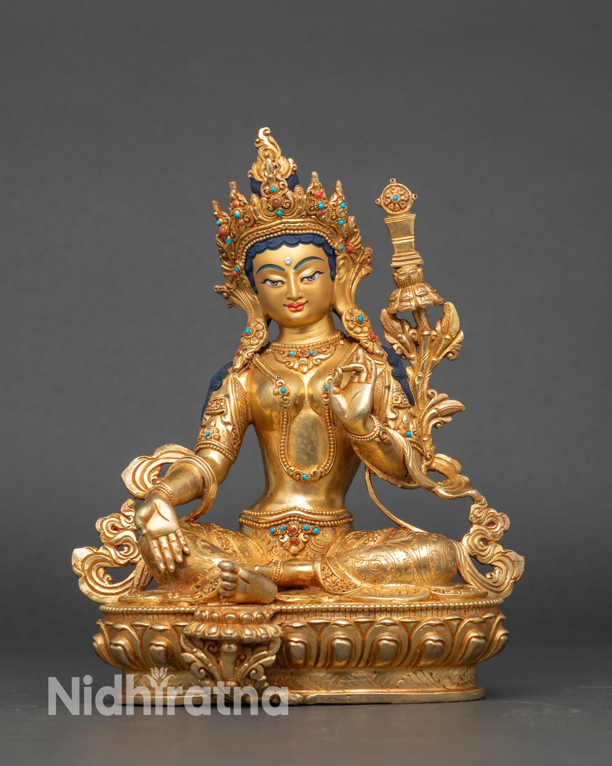 Zhengyi Mitubma Unconquerable Tara gold statue Buddhist sculpture