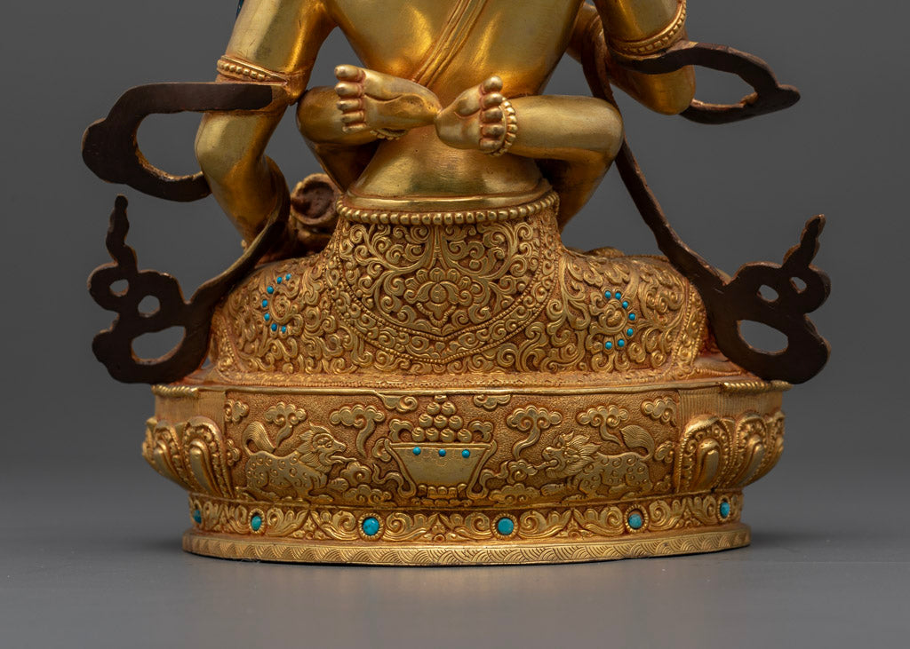 Vajrasattva with Consort Statue | 24k Gold Gilded Sculpture