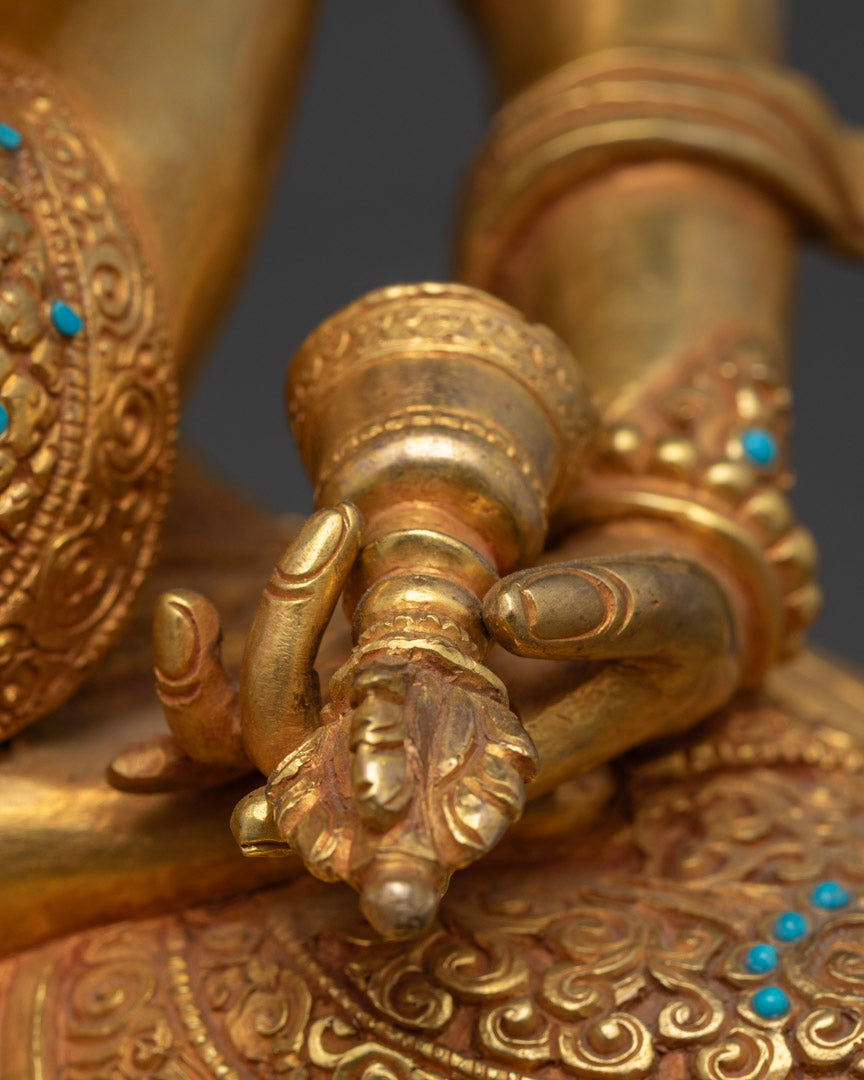 Vajrasattva with Consort Statue | 24k Gold Gilded Sculpture