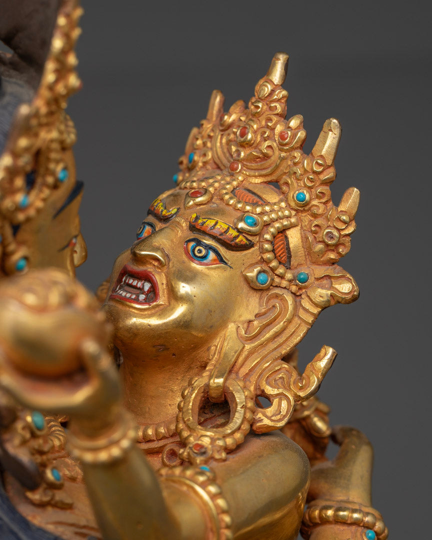 Vajrasattva with Consort Statue | 24k Gold Gilded Sculpture