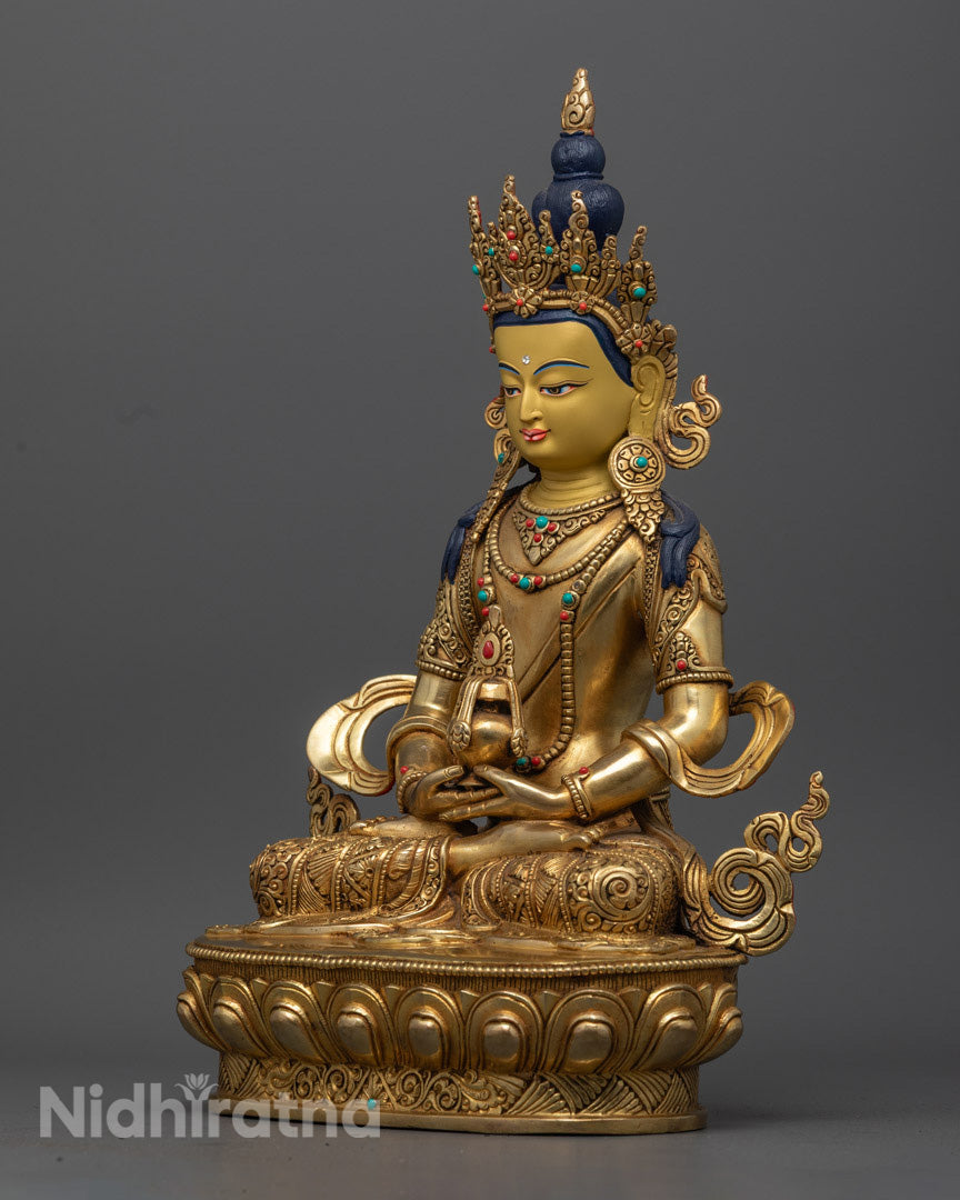 Amitayus Statue from Nepal | Tibetan Buddhist Deity of Eternal Life