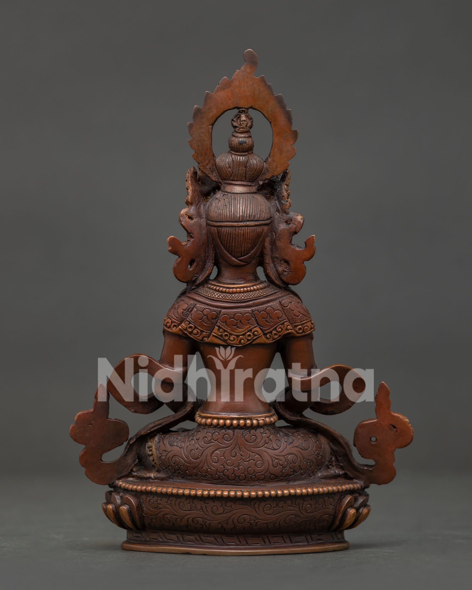 Amitayus Buddha Statue with Nepalese Copper Craftsmanship.