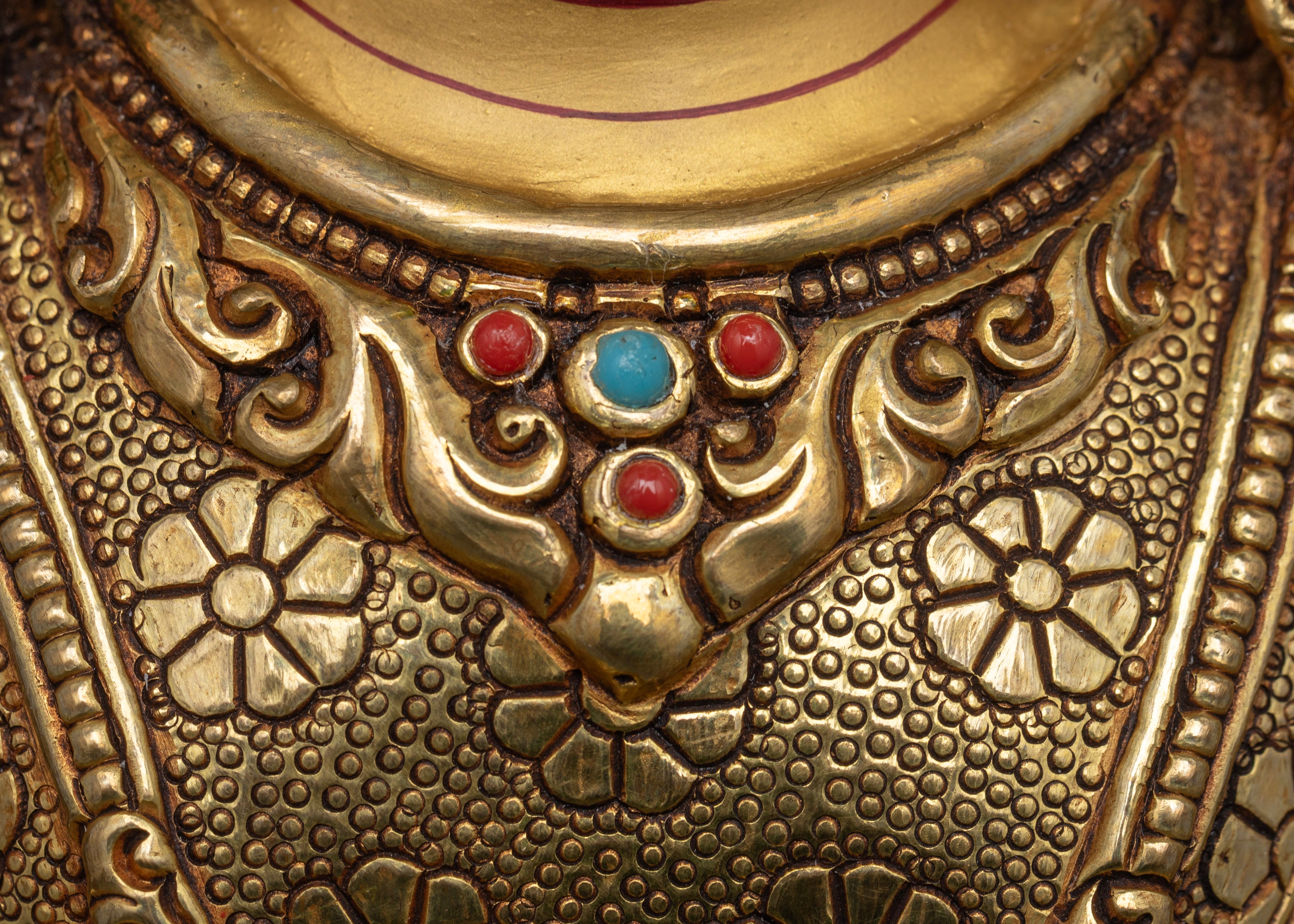 gemstone adorned necklace of amitayus buddha statue