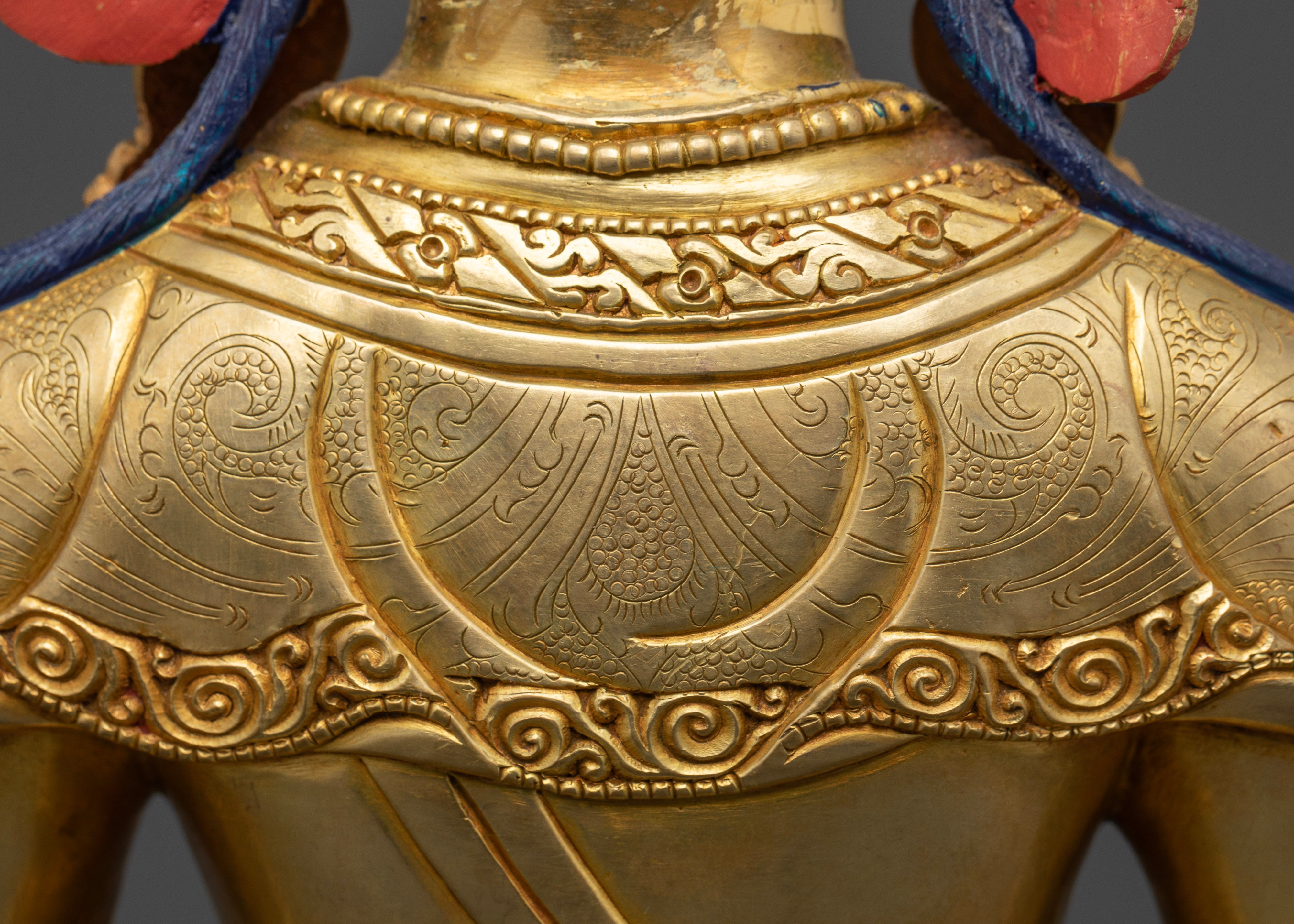 Gold-Plated Amitayus Buddha Statue : Enhance Your Spiritual Space