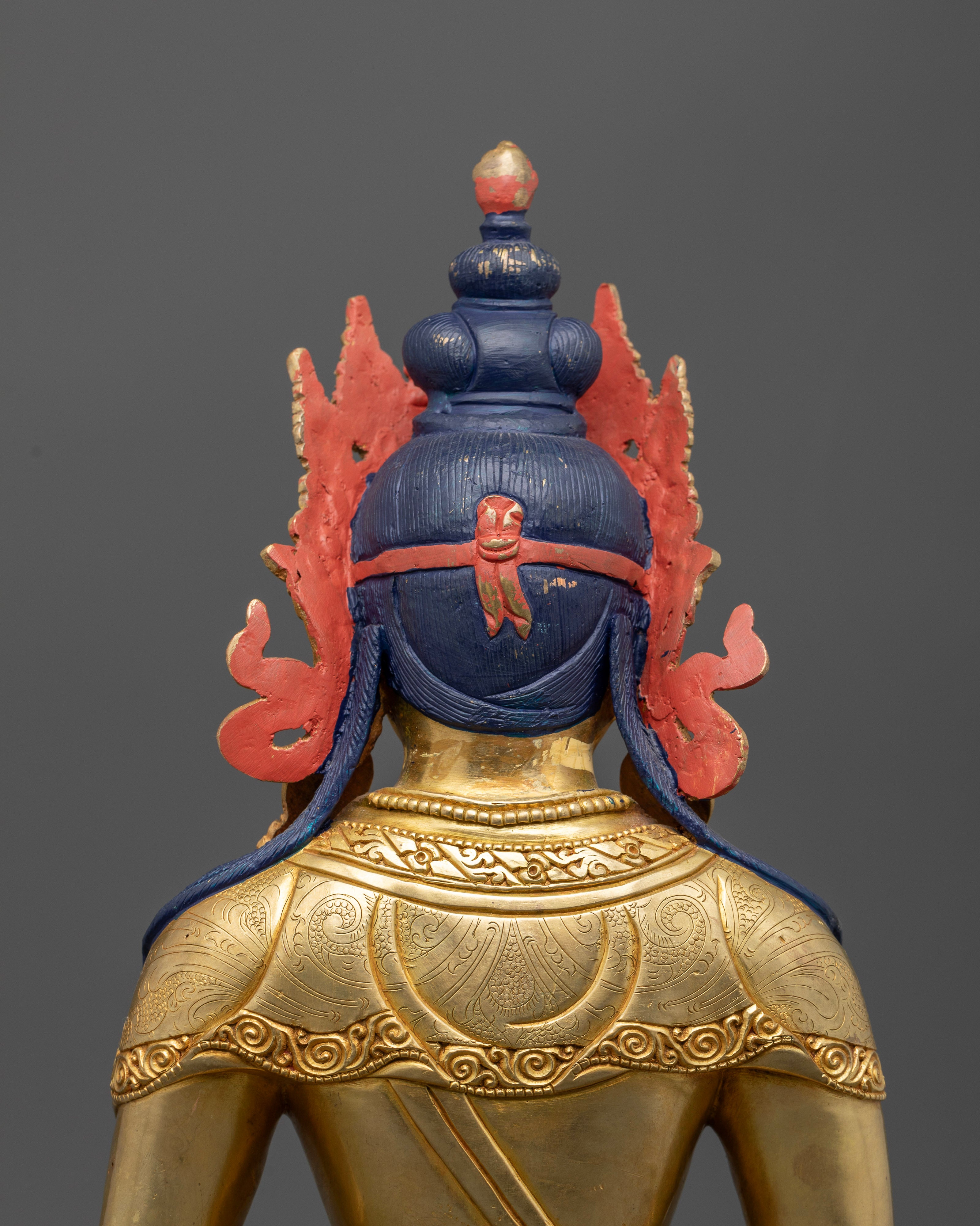 Gold-Plated Amitayus Buddha Statue : Enhance Your Spiritual Space