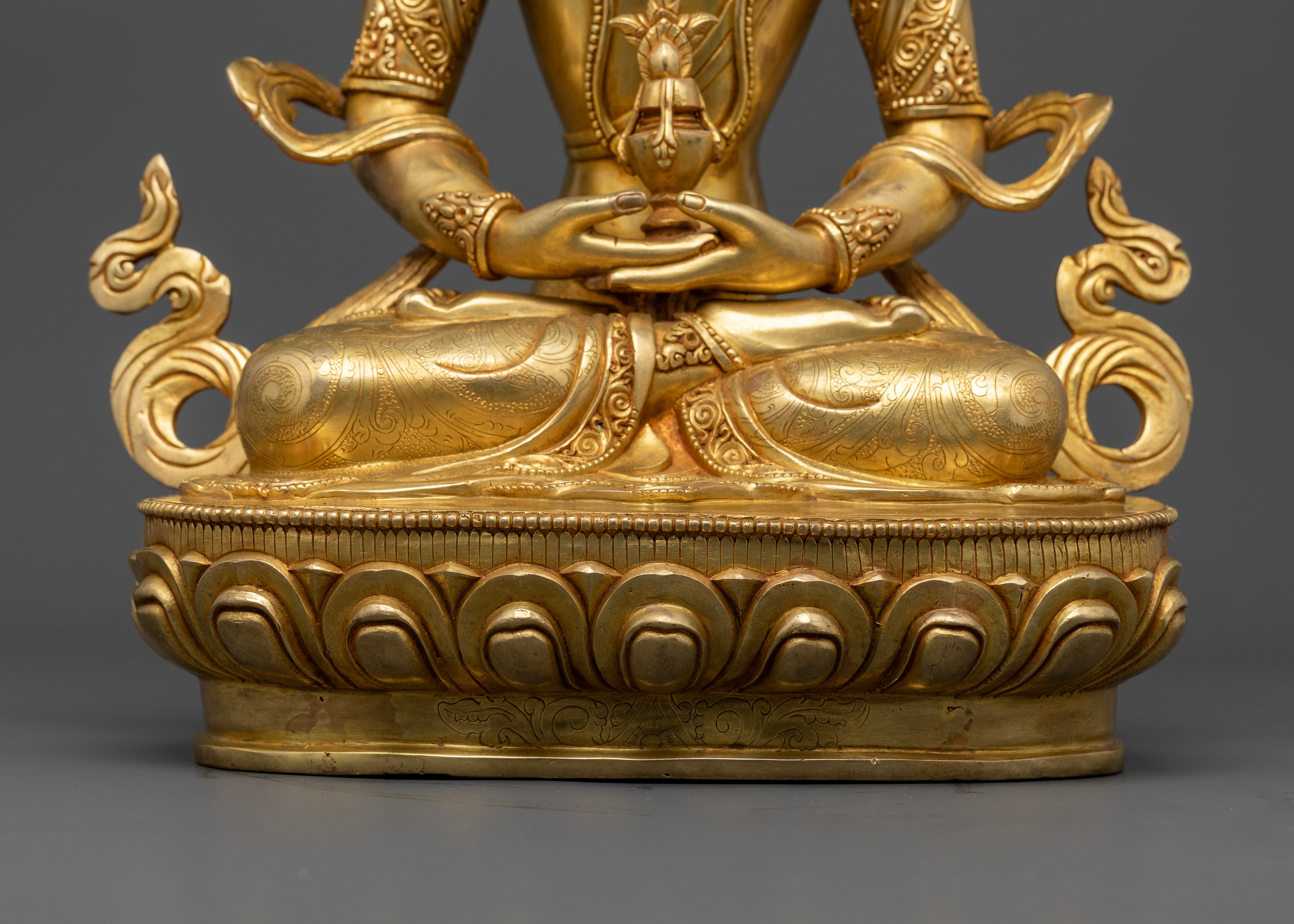 Gold-Plated Amitayus Buddha Statue : Enhance Your Spiritual Space