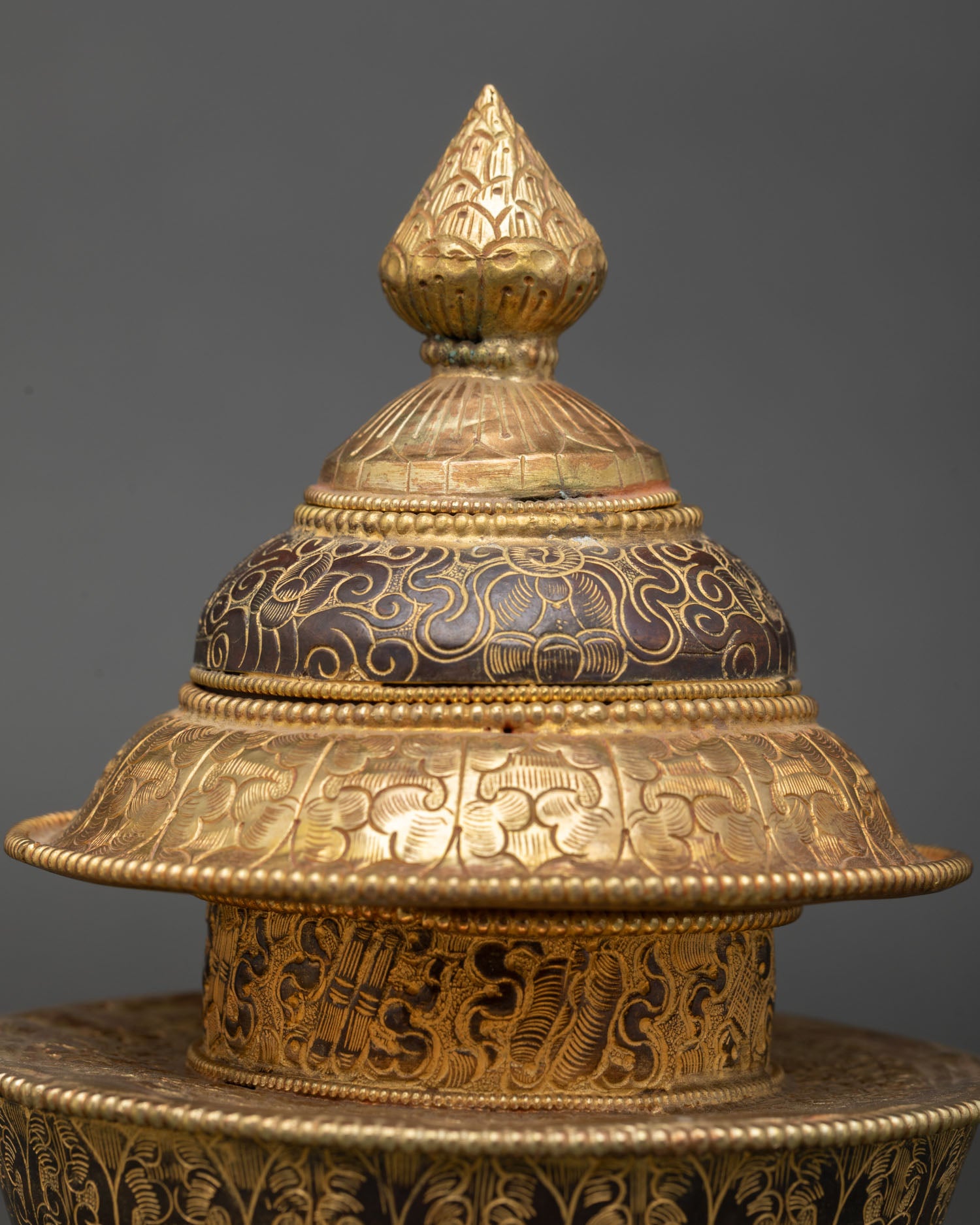 authentic neshi rice pot for tibetan buddhist rituals and sacred decor