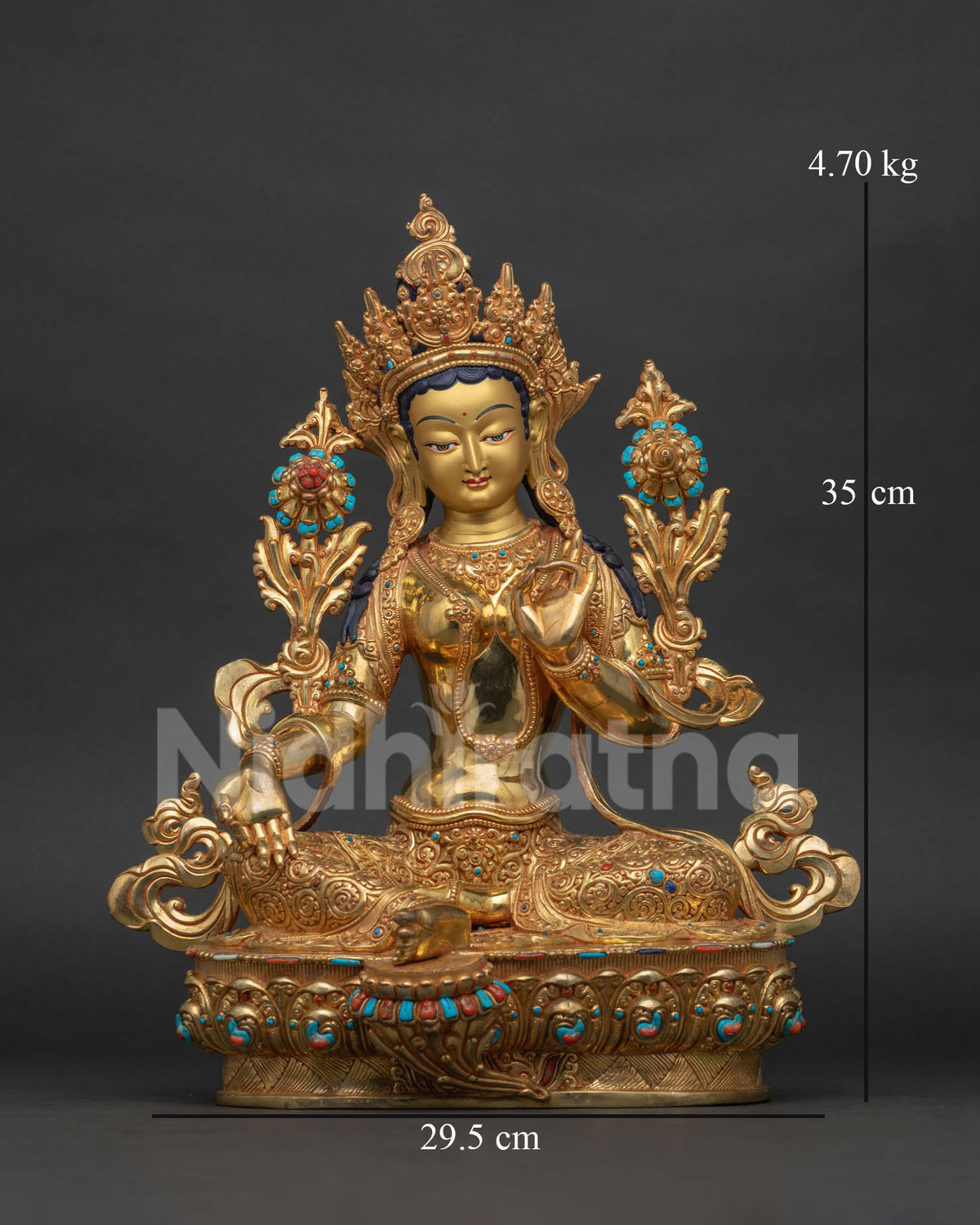 Luxurious Green Tara Statue | Tibetan Buddhist Art from Nepal