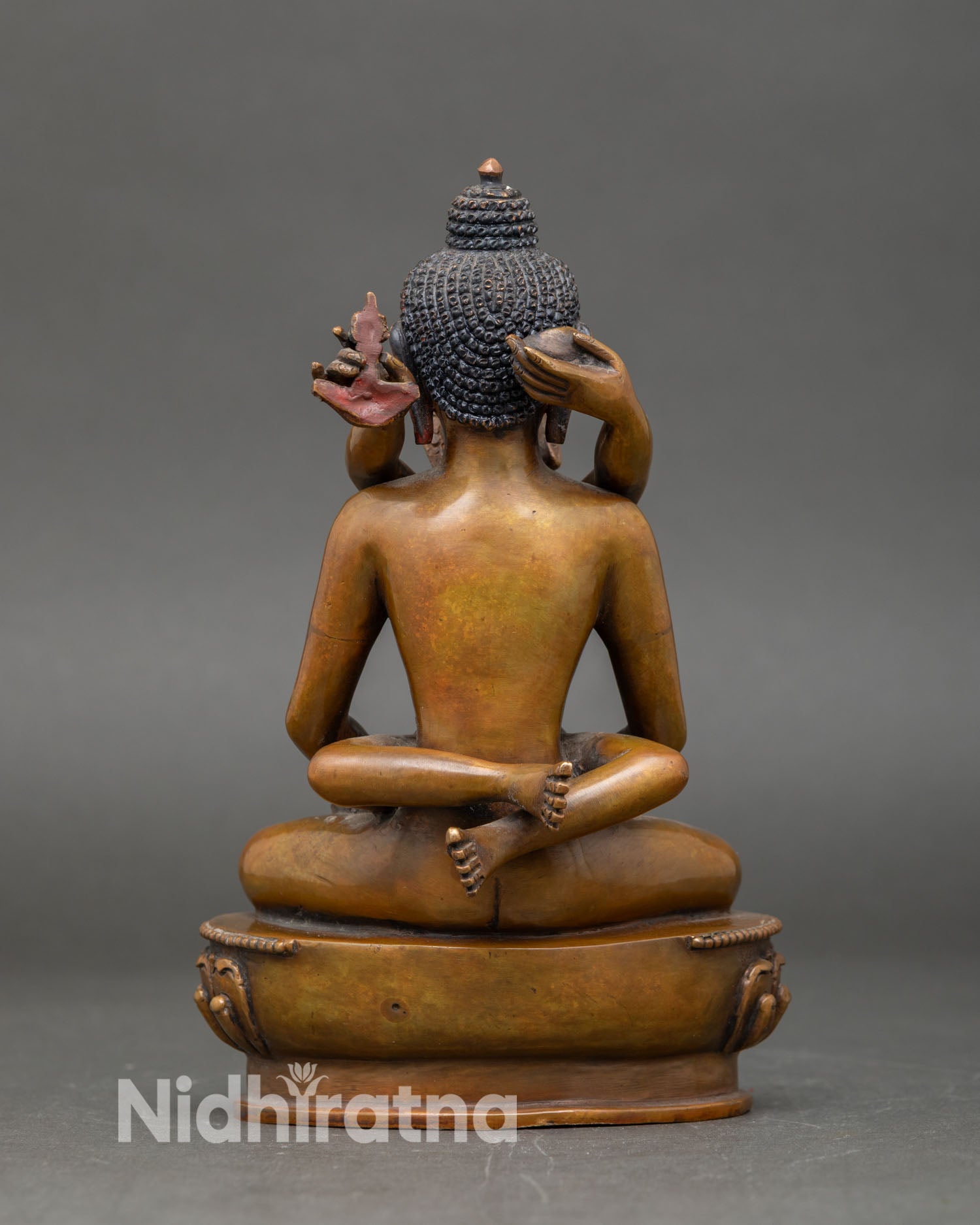 Back view of handmade Samantabhadra Yab-Yum statue primordial awareness Buddha shrine decor tantric Buddhist sculpture Himalayan art