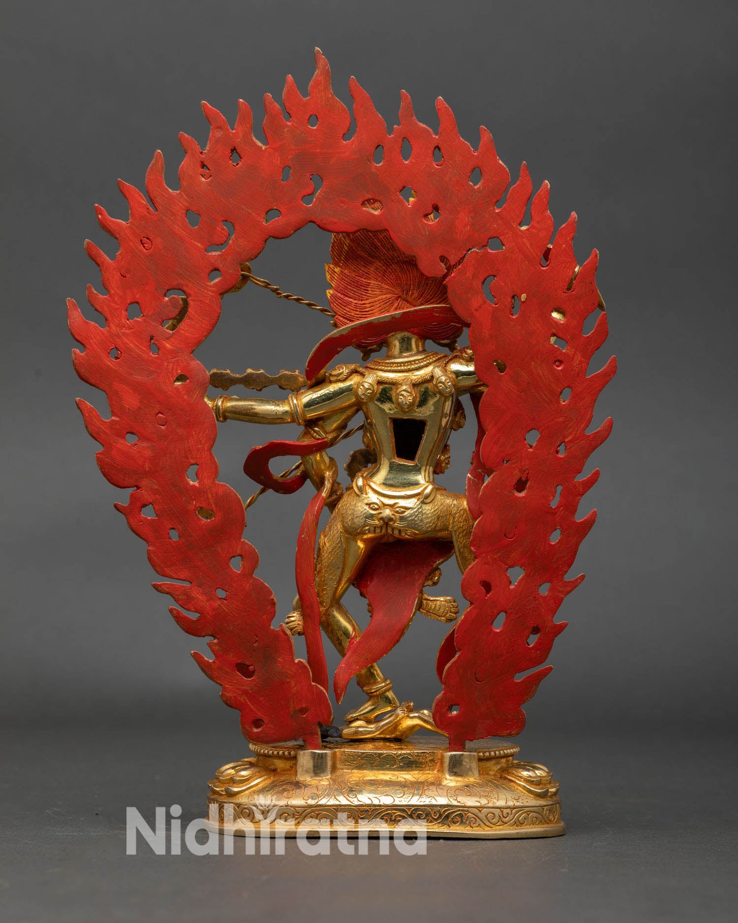 Back view Kurukulla statue Tibetan Buddhist dakini spiritual decor sacred