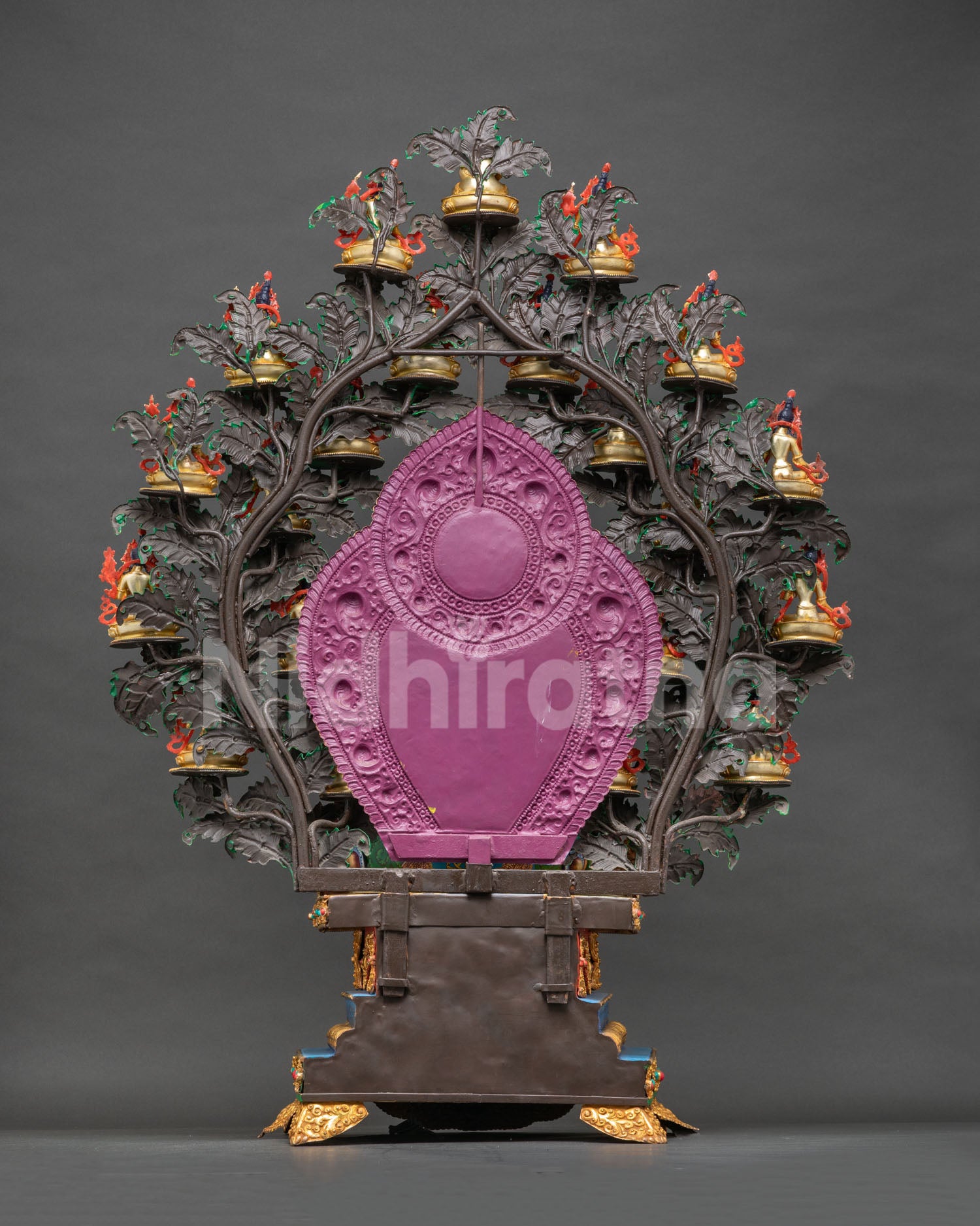 Back View of 21 Tara Set Statue - Handmade Copper Sculpture from Nepal