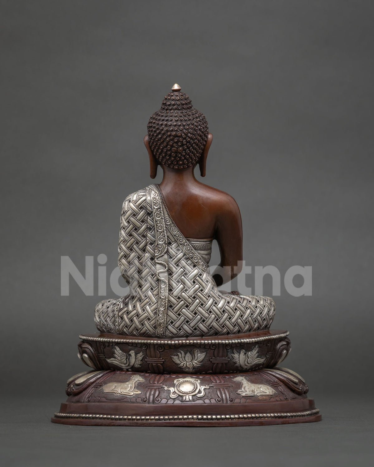 Back view of Amitabha Buddha statue showcasing fine Newari craftsmanship.
