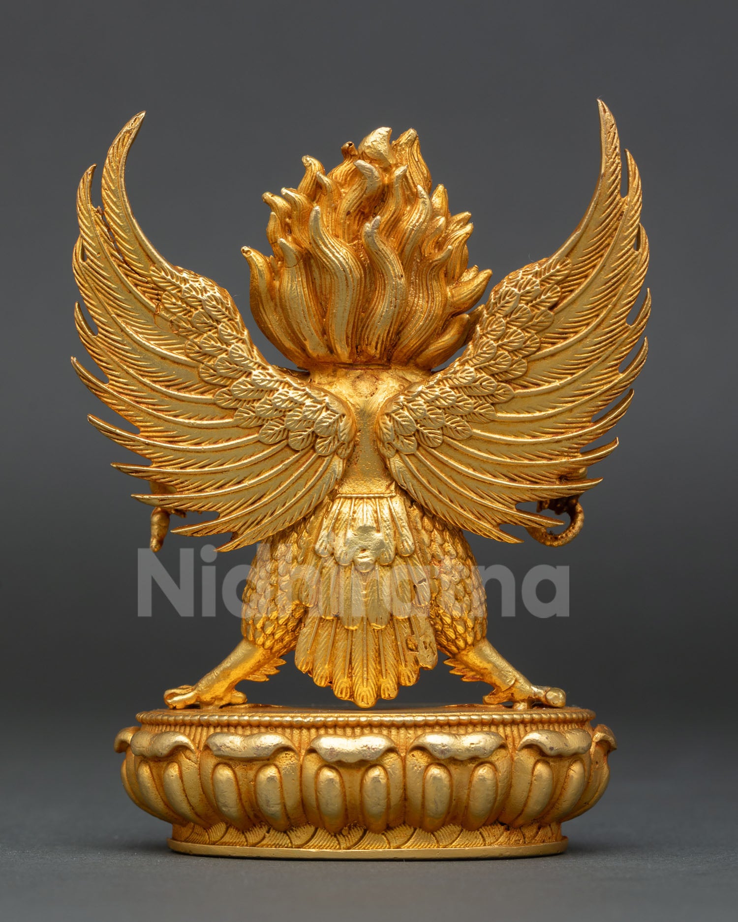 Back View Of Garuda Statue Lost Wax Copper Buddhist Deity Artwork Nepal