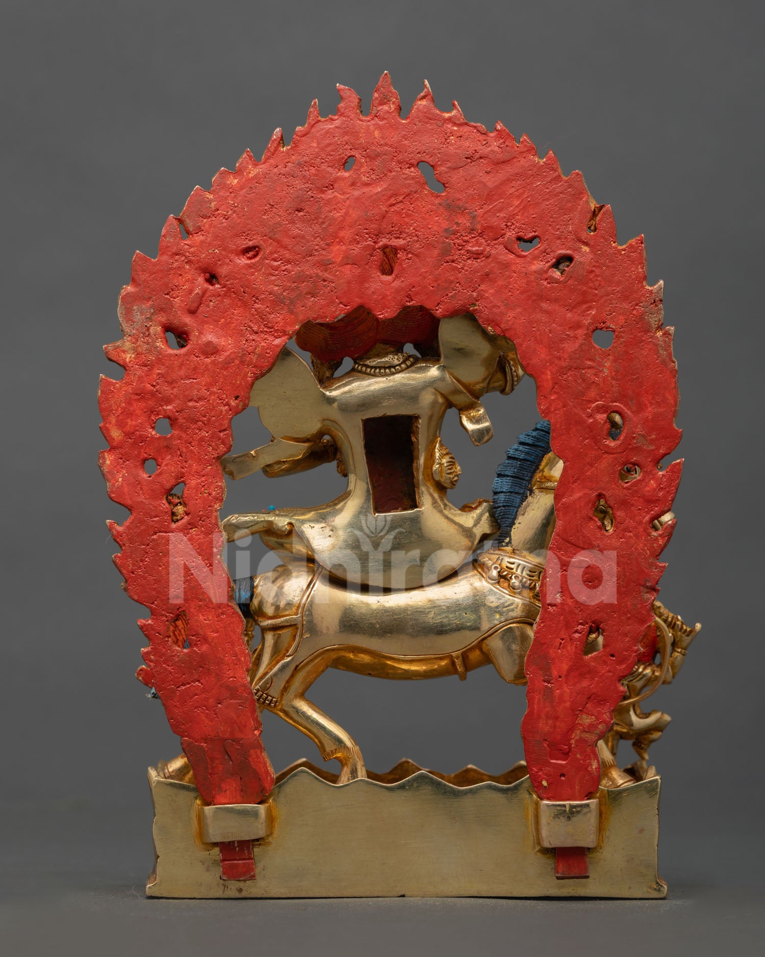 Back View of Palden Lhamo Statue with Intricate Nepalese Craftsmanship