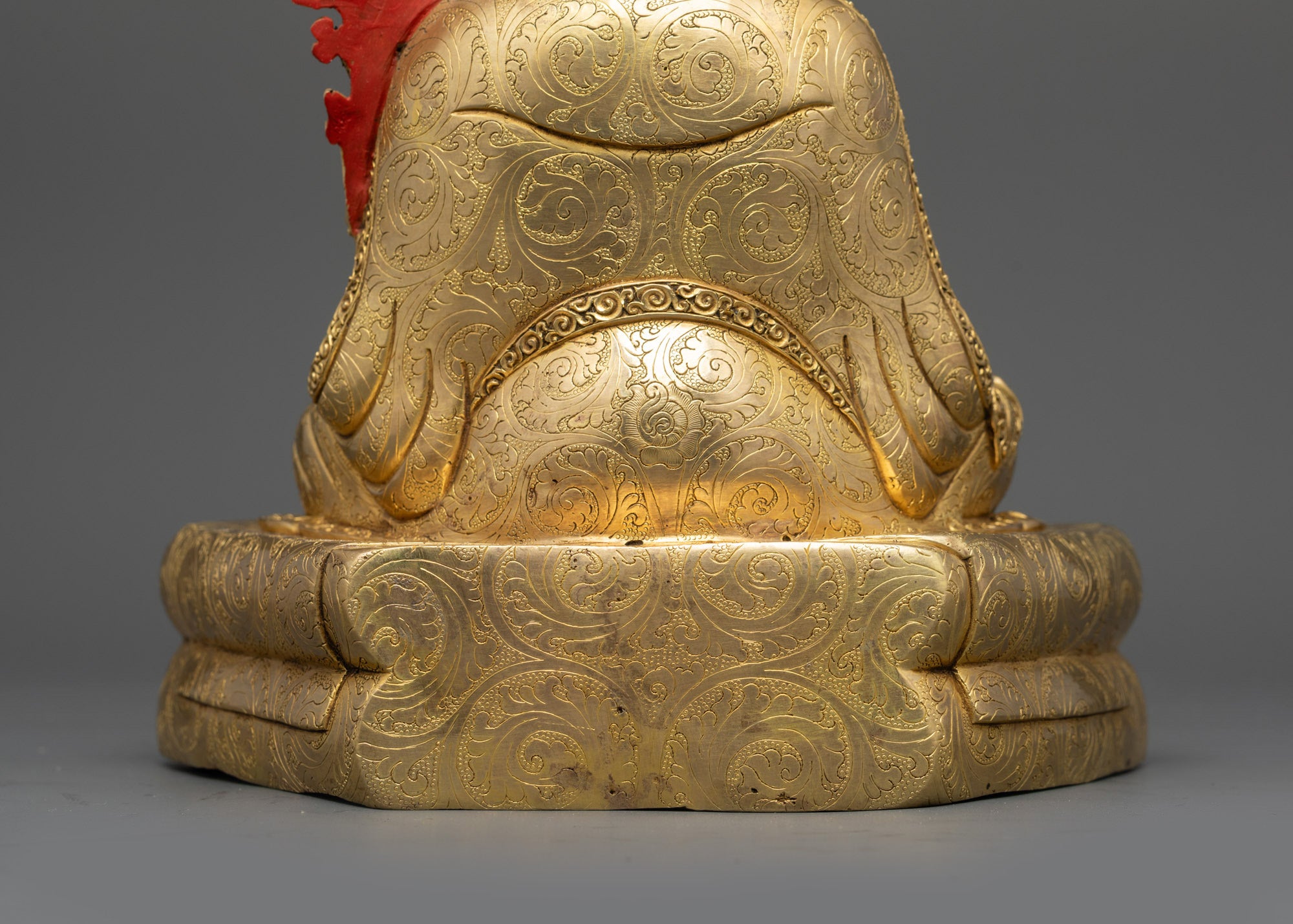 back view Five Shakya Masters Set gold fire gilded copper Buddhist sculptures