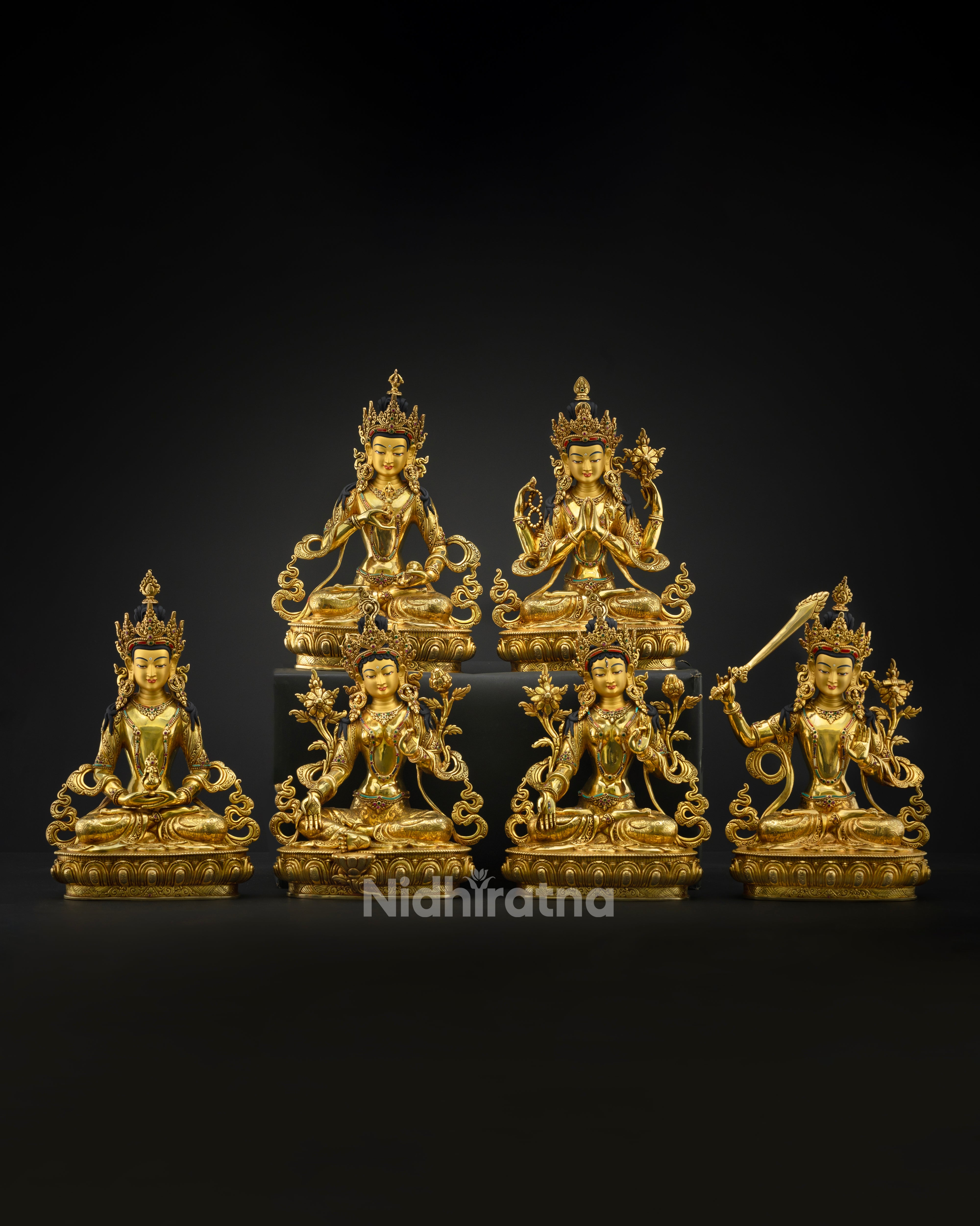 Bodhisattva Set Statues: Buddhist Spiritual Figures