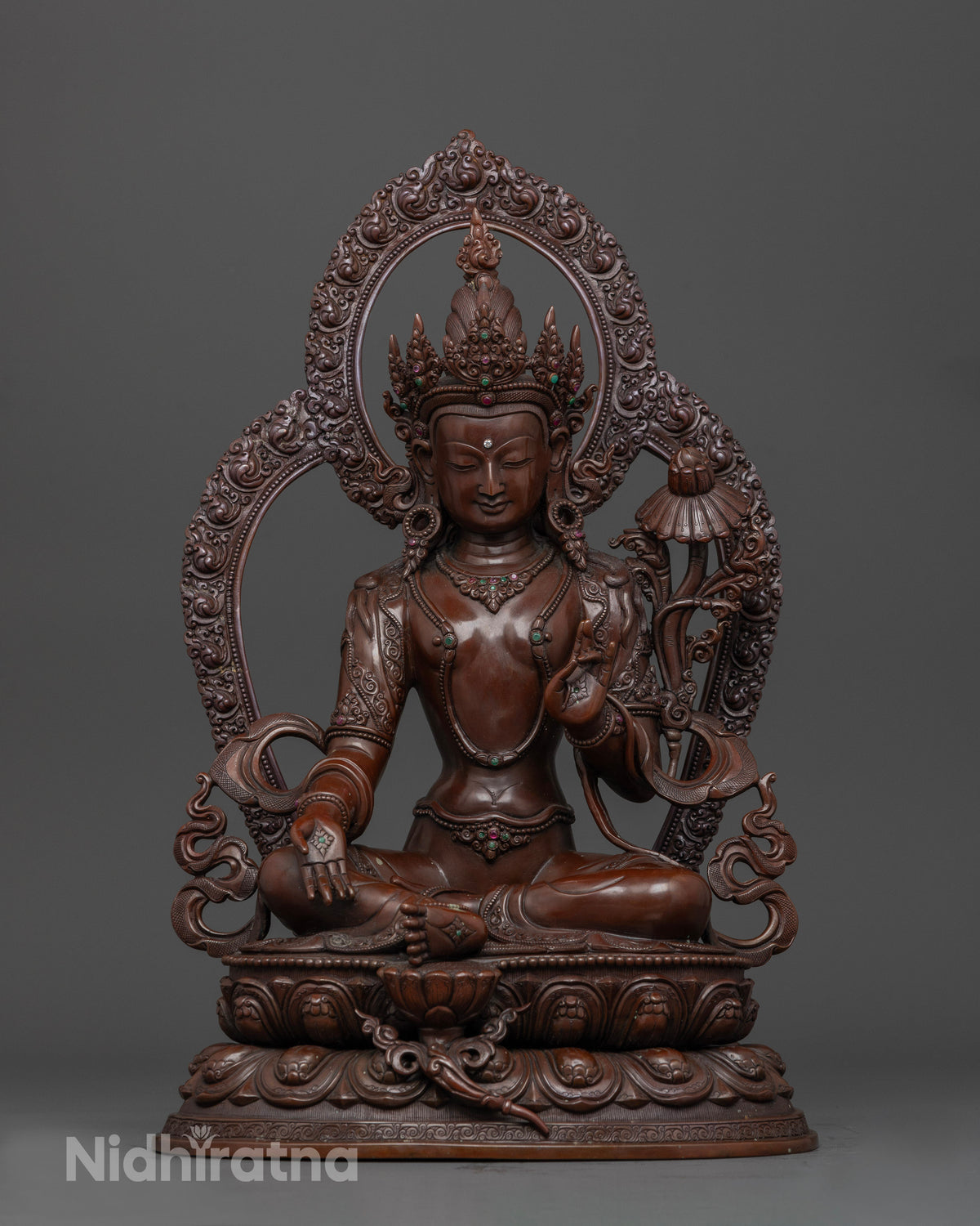 Bodhisattva Statue handcrafted by Nepalese artisans, using lost wax casting