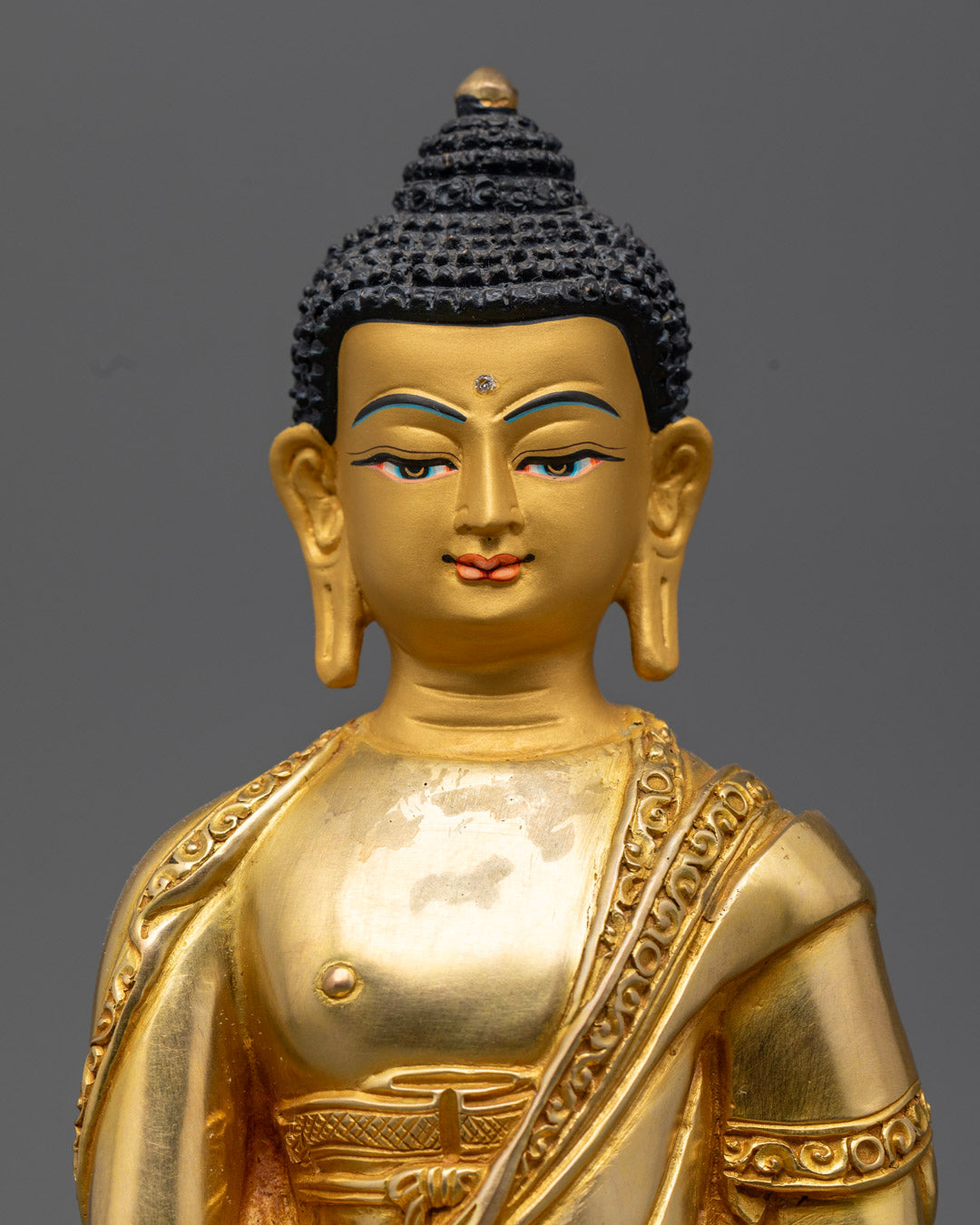 Shakyamuni Buddha Statue – Tibetan Enlightenment Symbol in Gold-Plated Copper Alloy with Traditional Himalayan Artistry