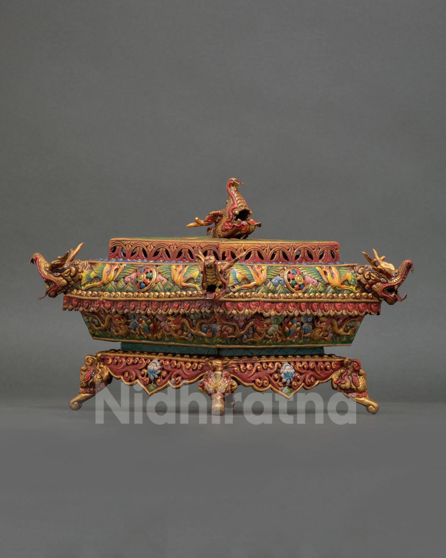 buddhist incense burner for meditation and sang offerings, handcrafted nepali ritual art