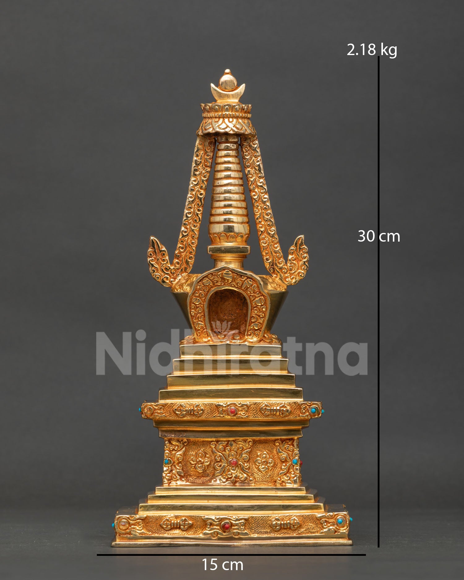 Buddhist Stupa handcrafted by Newari artisans from Patan, Nepal