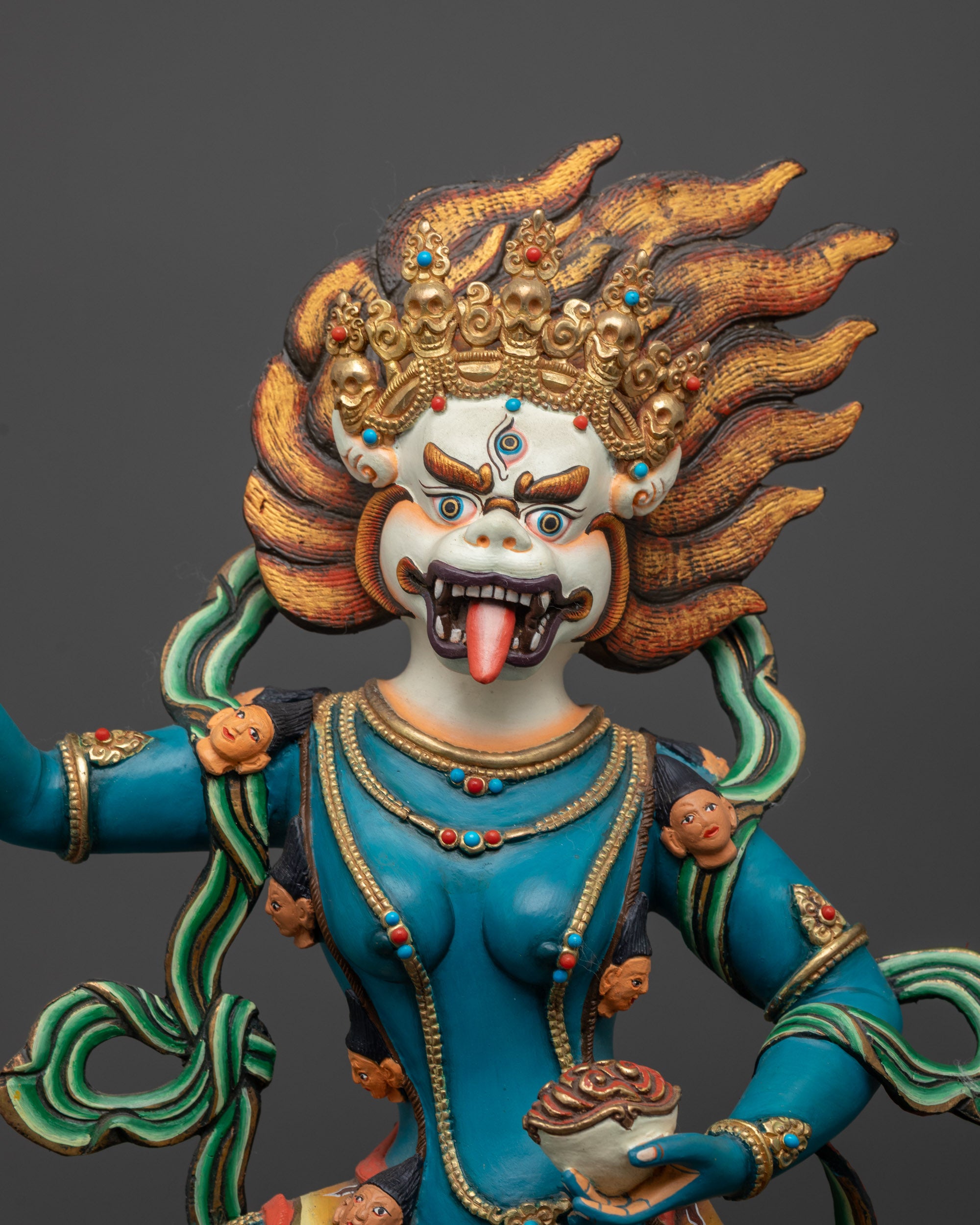 Lion-headed Simhamukha Statue | Himalayan Statue of Fierce Dakini