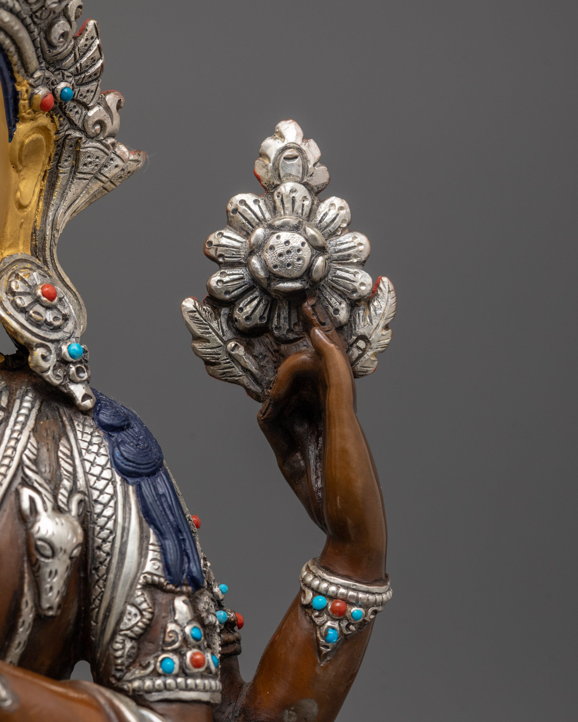 Nepalese Oxidized Chenrezig Statue | Himalayan Buddhist Art