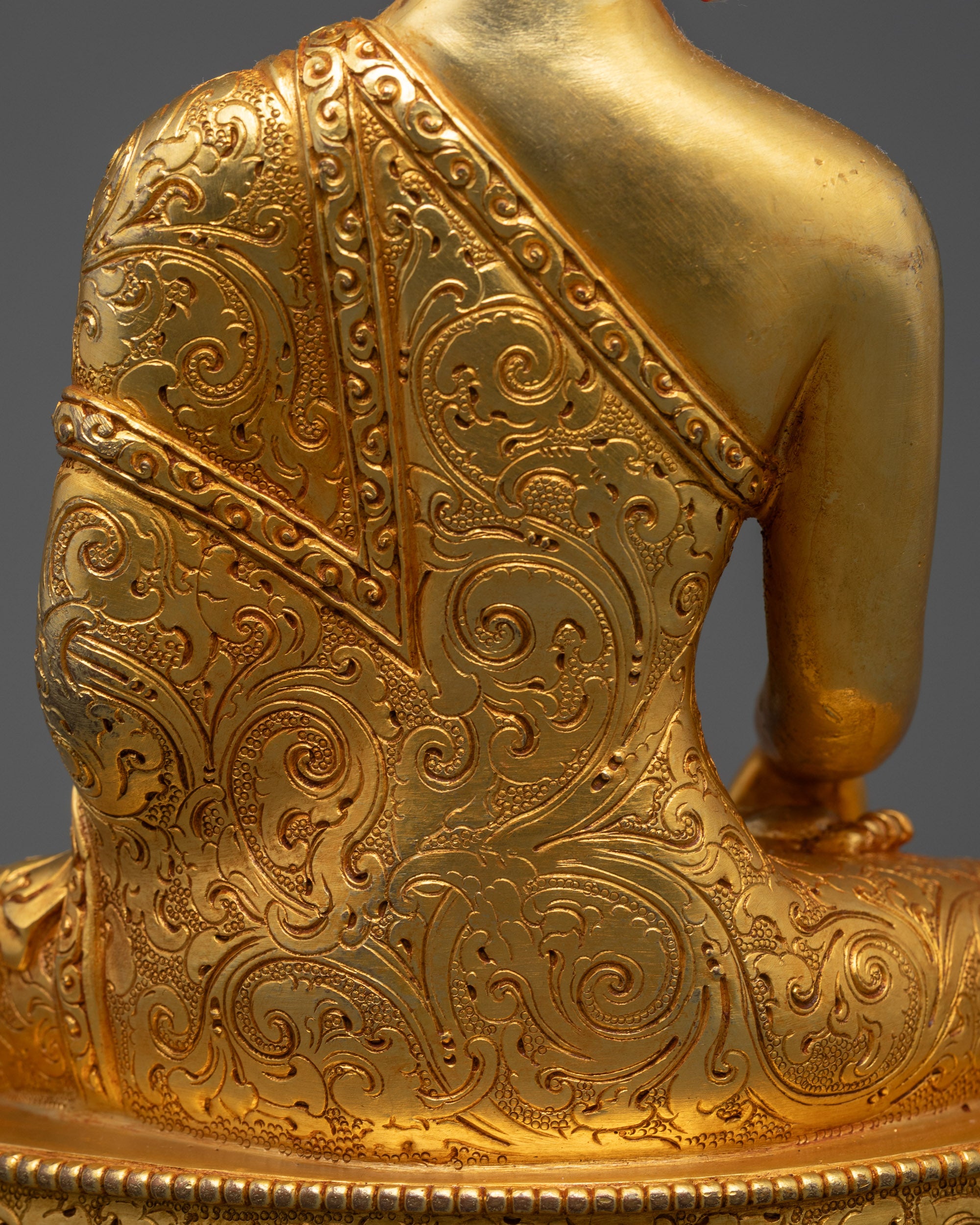 Enlightened Shakyamuni Buddha Statue | 24K Gold Gilded Sculpture