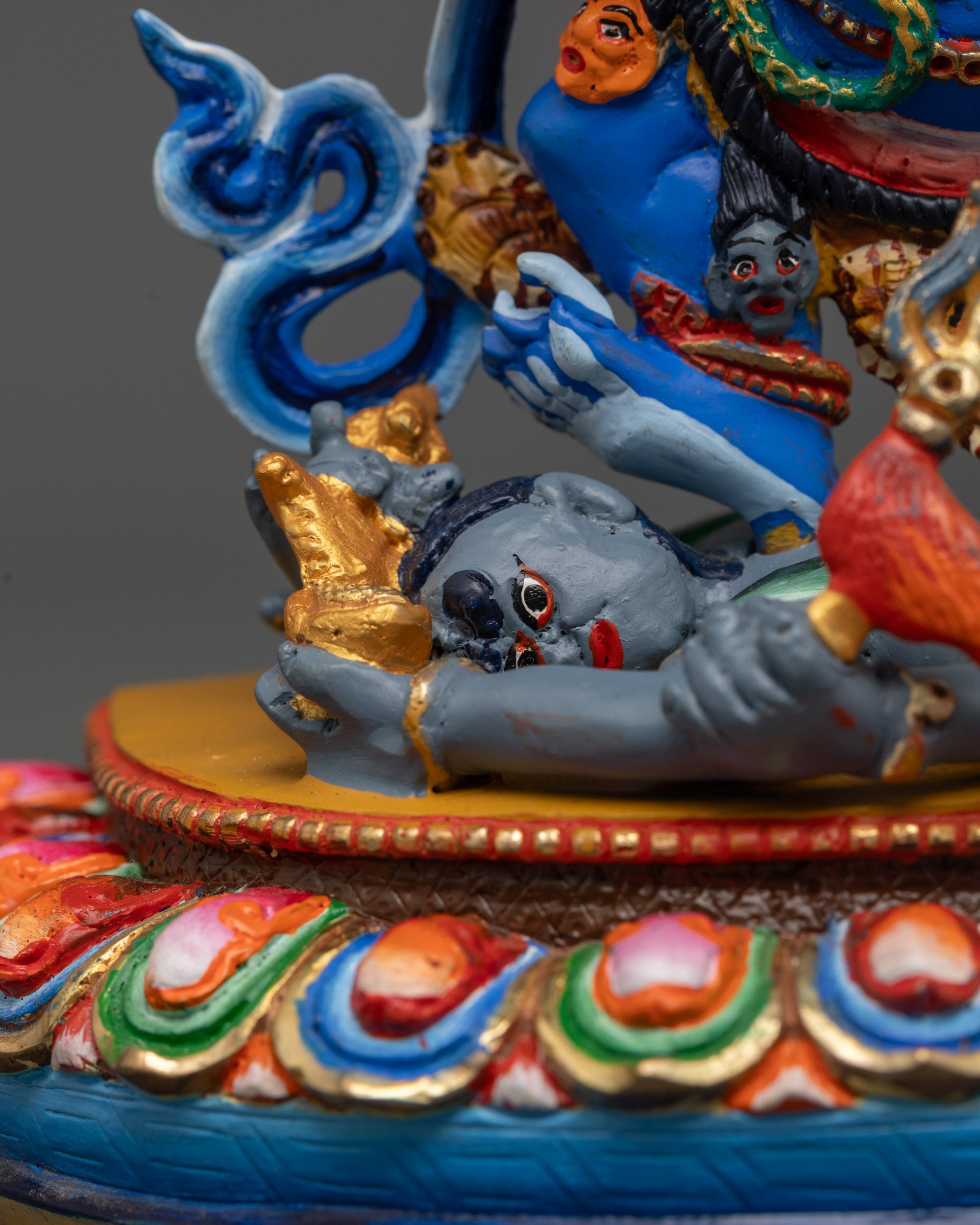 Colored Four-Armed Vajrapani Statue | Spiritual Buddhist Artwork