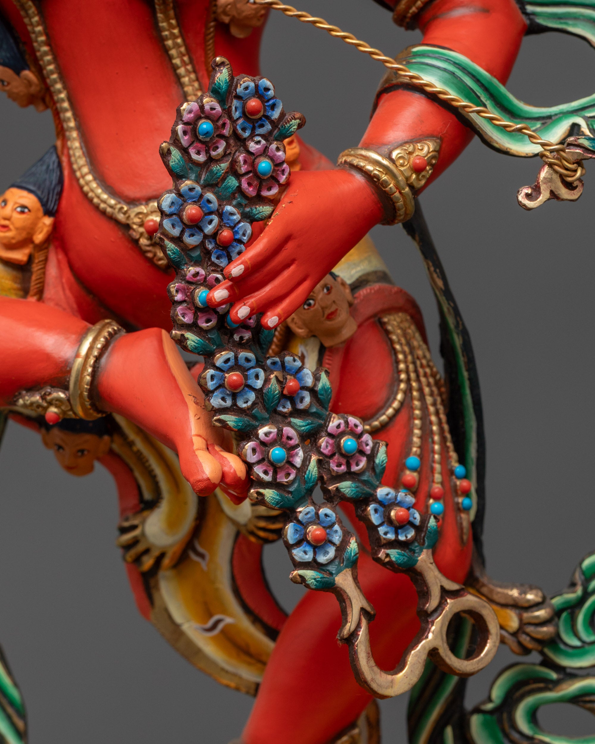 Red Kurukulla Statue | Hand-Carved Buddhist Dakini Sculpture