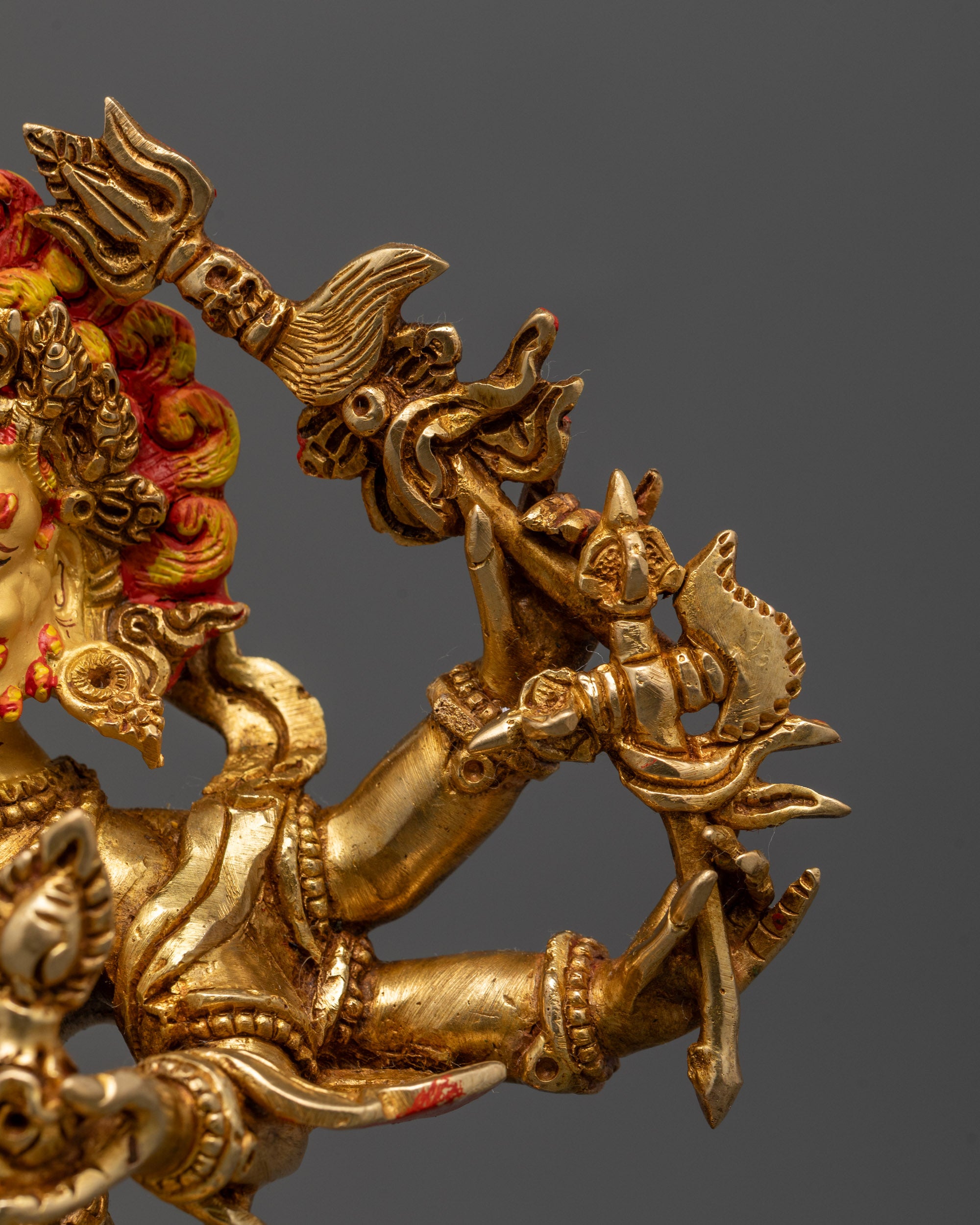 White Six-Armed Mahakala Statue | Protector in Vajrayana Buddhism