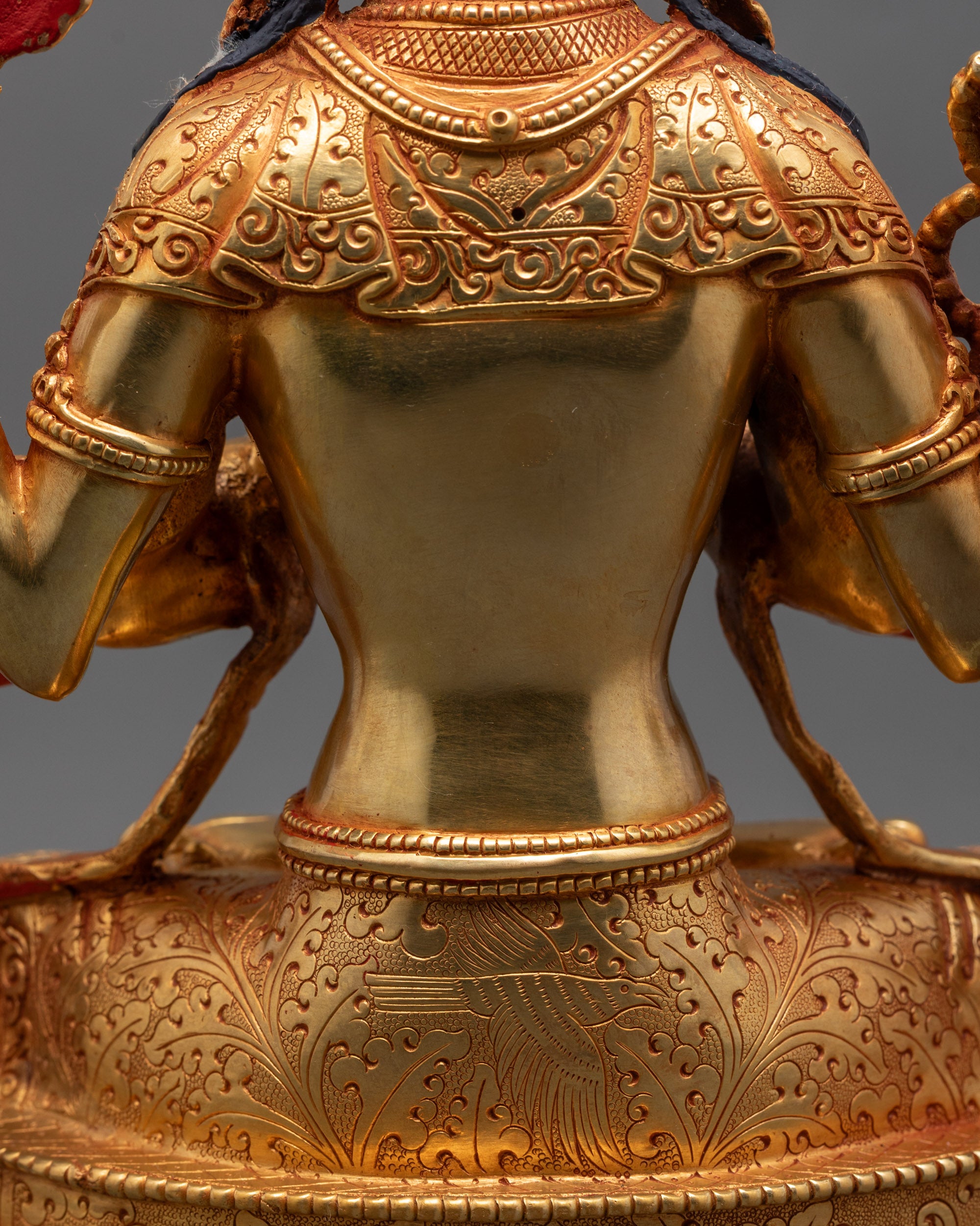 Four-Armed Avalokiteshvara Statue | 24K Gold-Gilded Face Chenrezig