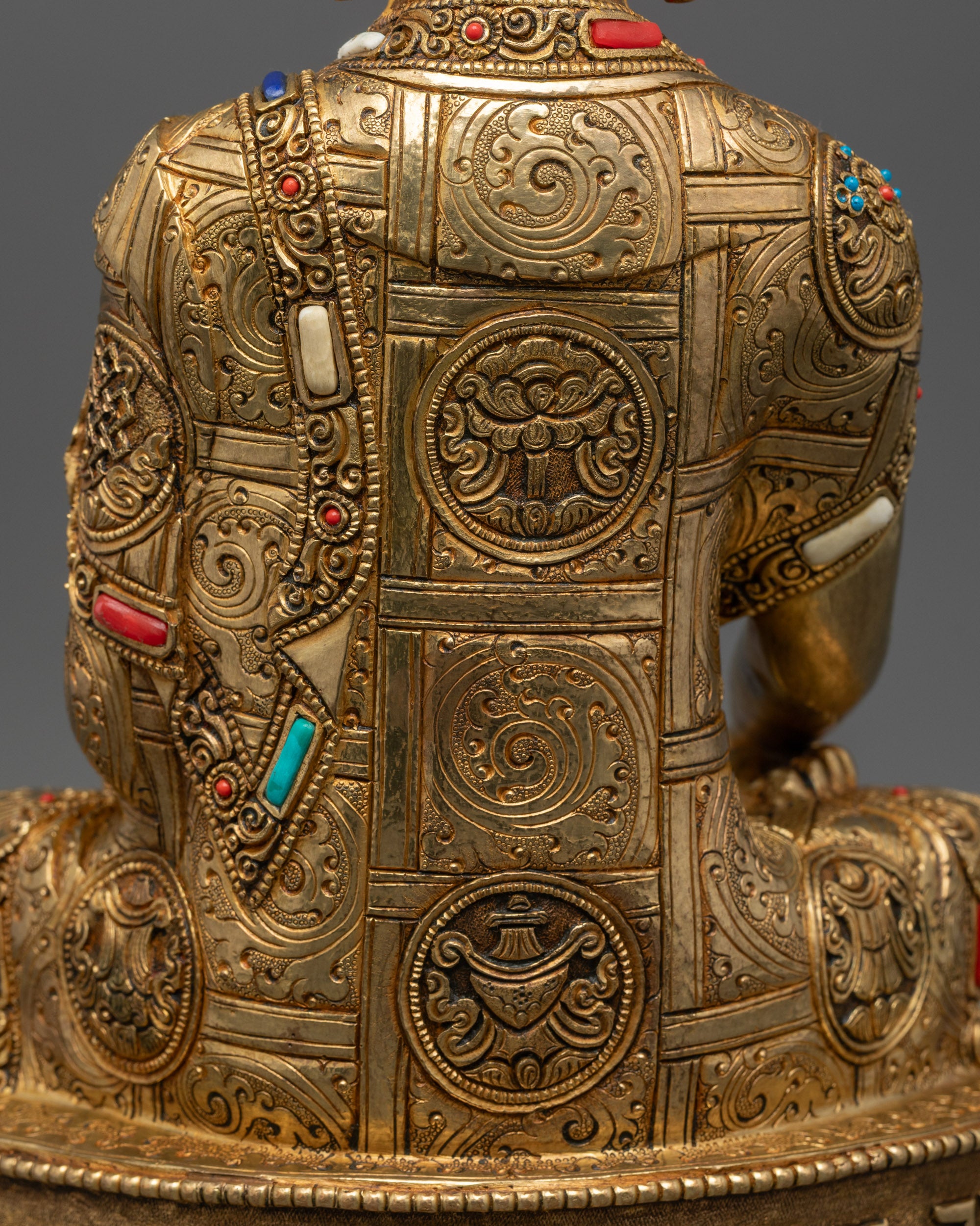 Shakyamuni Buddha Statue for Serenity | 24K Fire Gold-Gilded Sculpture