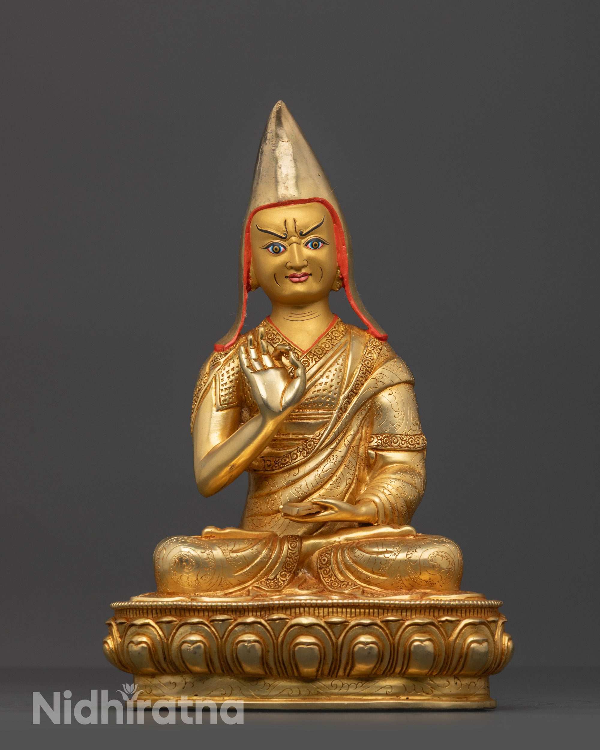 Lama Je Tsongkhapa Set | Handcrafted Buddhist Icons from Nepal