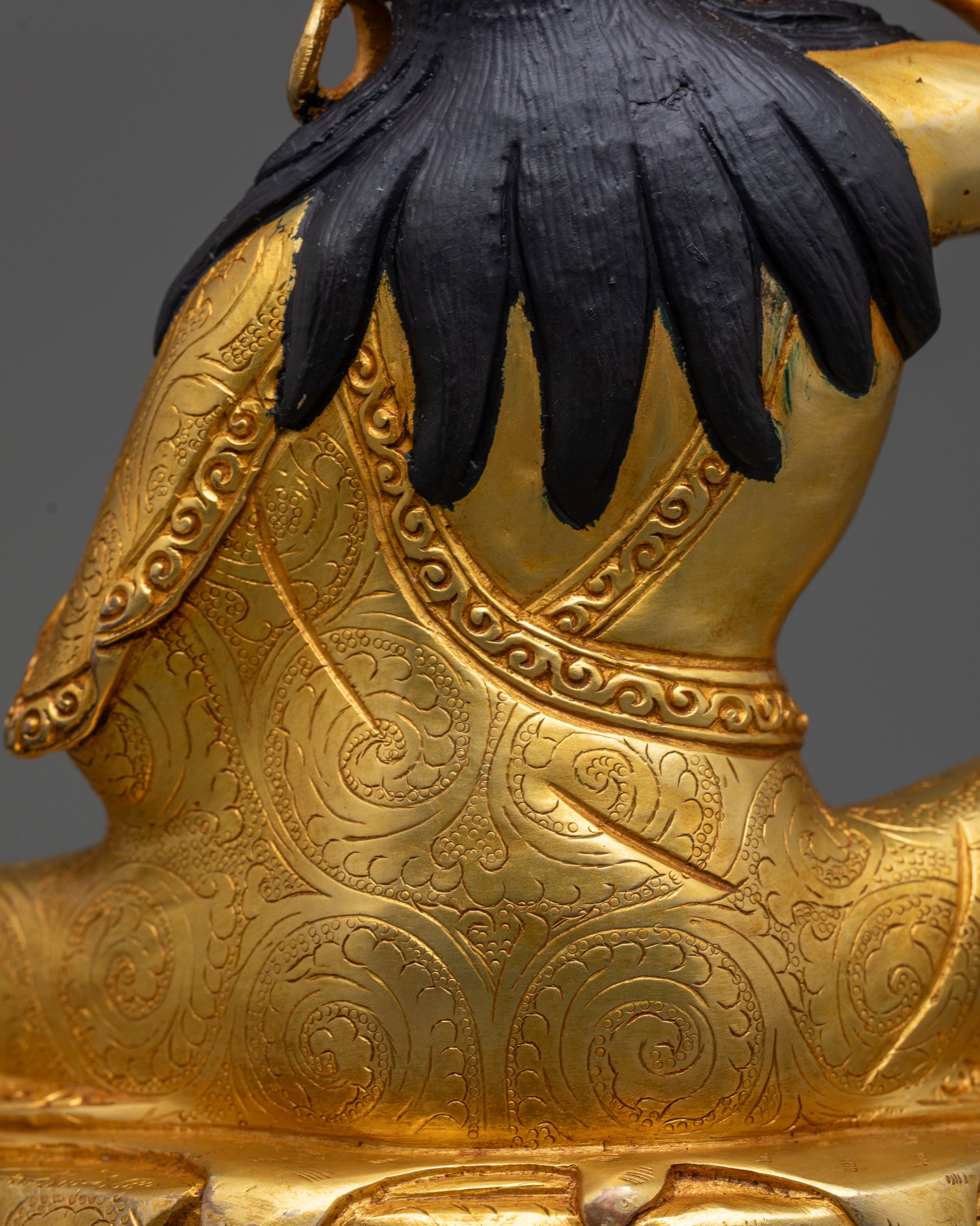 Buddhist Master Milarepa Statue | Detailed 24K Gold-Gilded Face