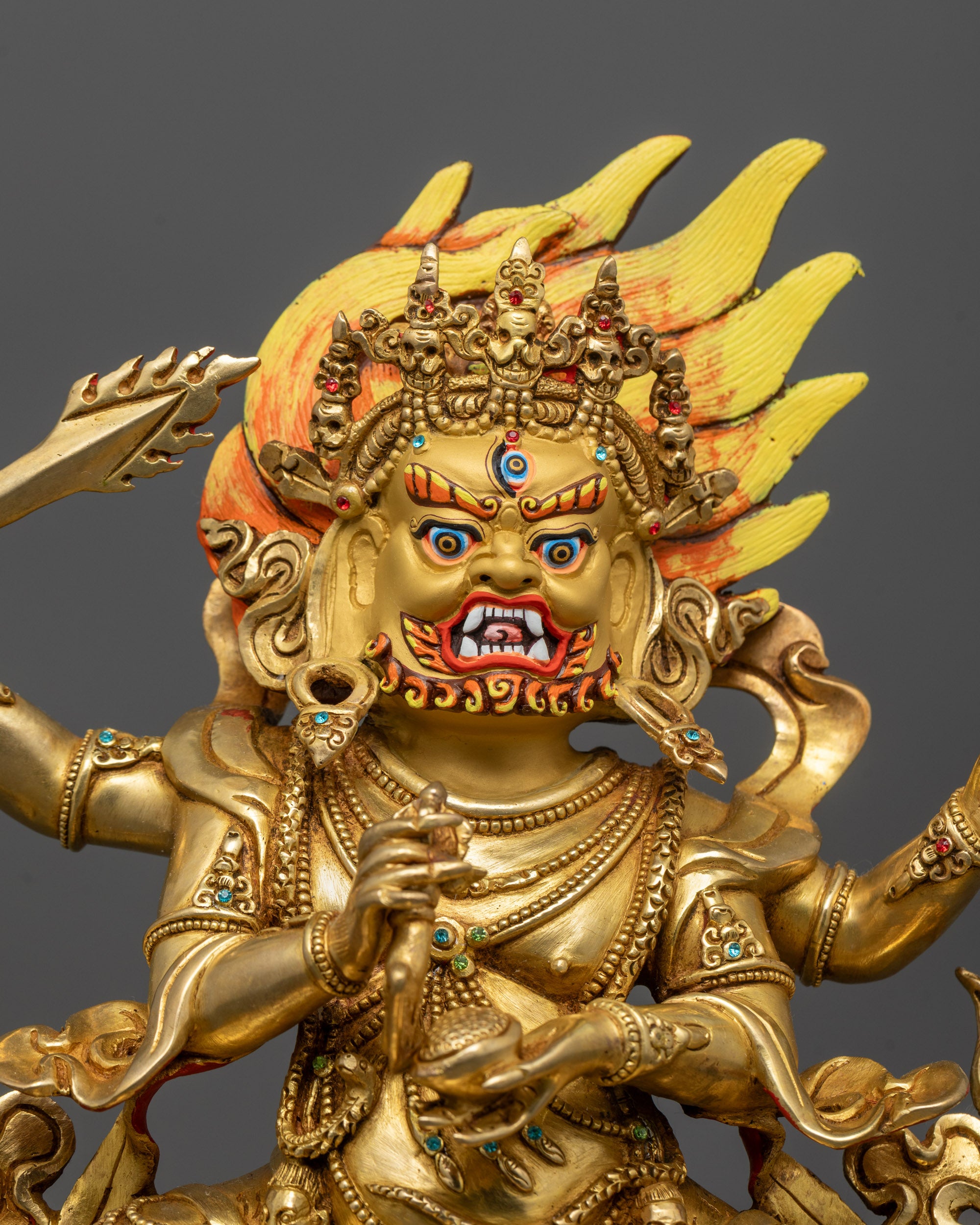 4 Armed Mahakala Statue | Handmade Protector God