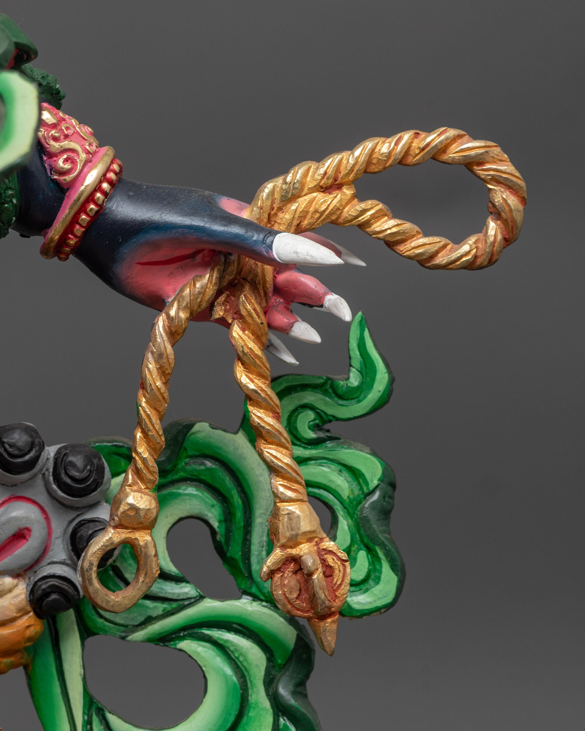 Handcrafted Six-Armed Mahakala Statue | Fierce Dark Blue Protector