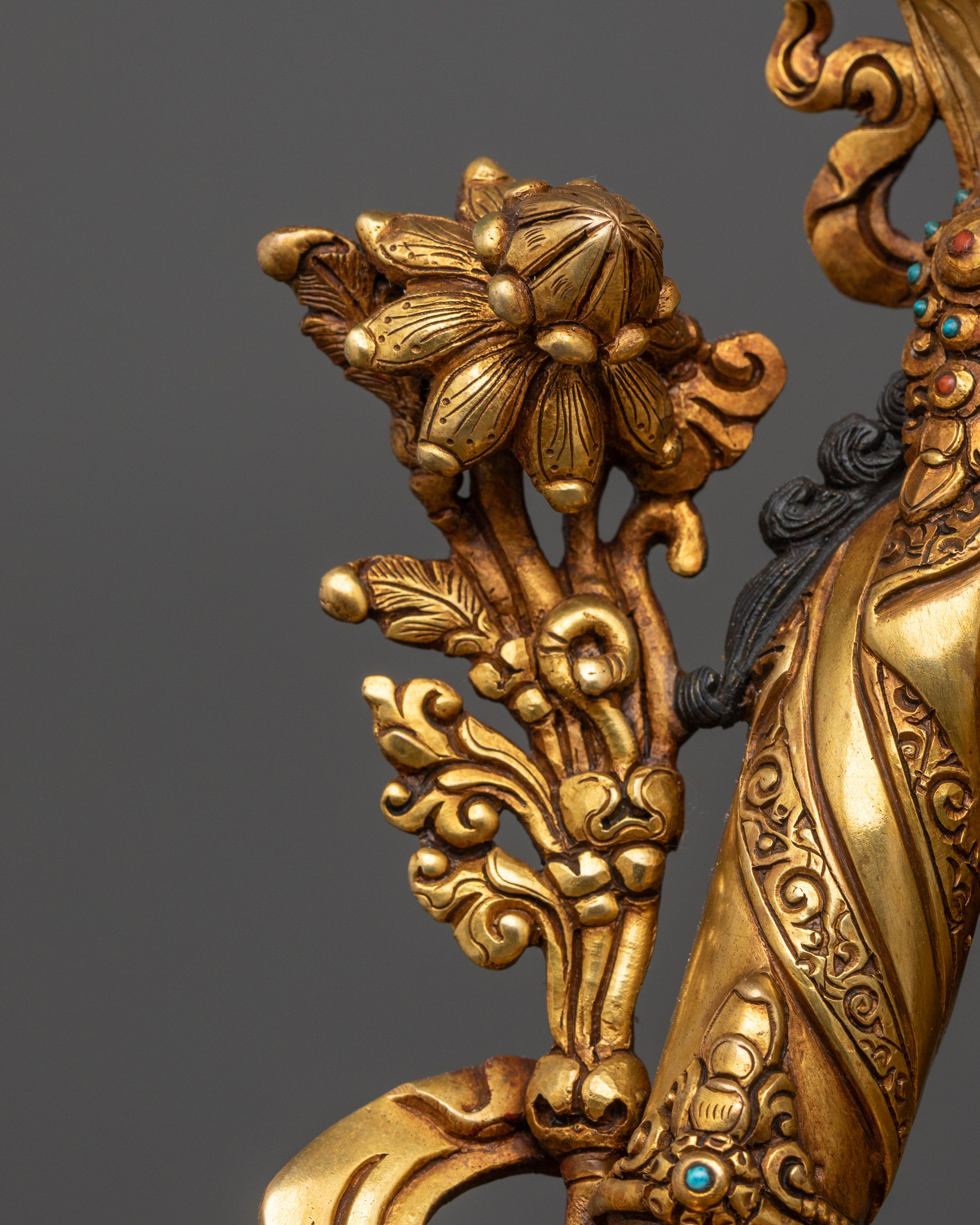 Tranquil Green Tara Statue | Original Handmade Buddhist Sculpture