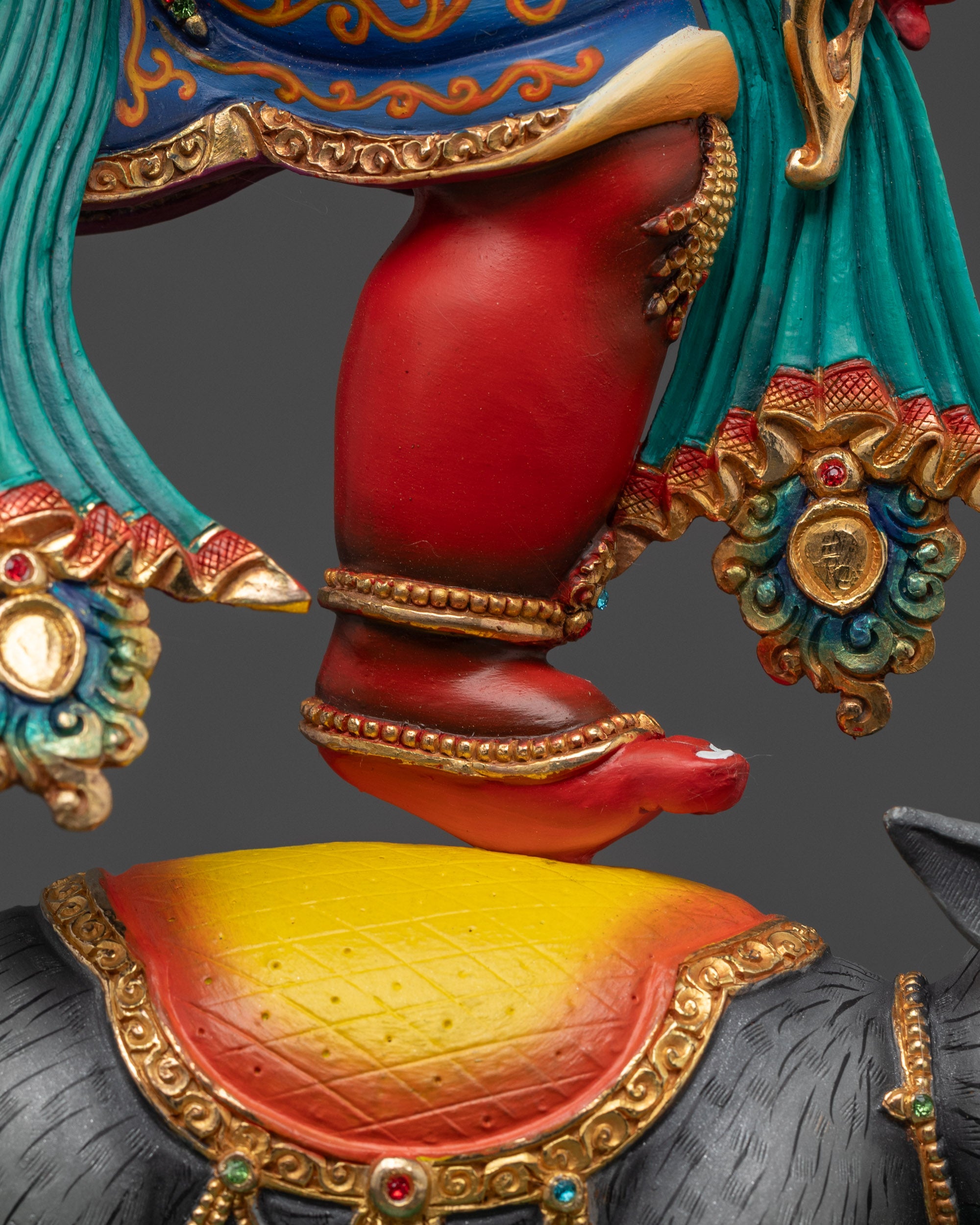 Premium Standing Rakta Ganesh Statue | Himalayan Nepalese Sacred Art